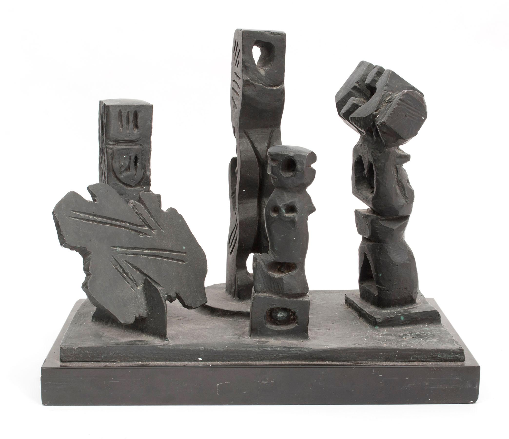 Abbott Pattison Figurative Painting - Brutalist Modernist Abstract Bronze Sculpture Totems Manner of Louise Nevelson