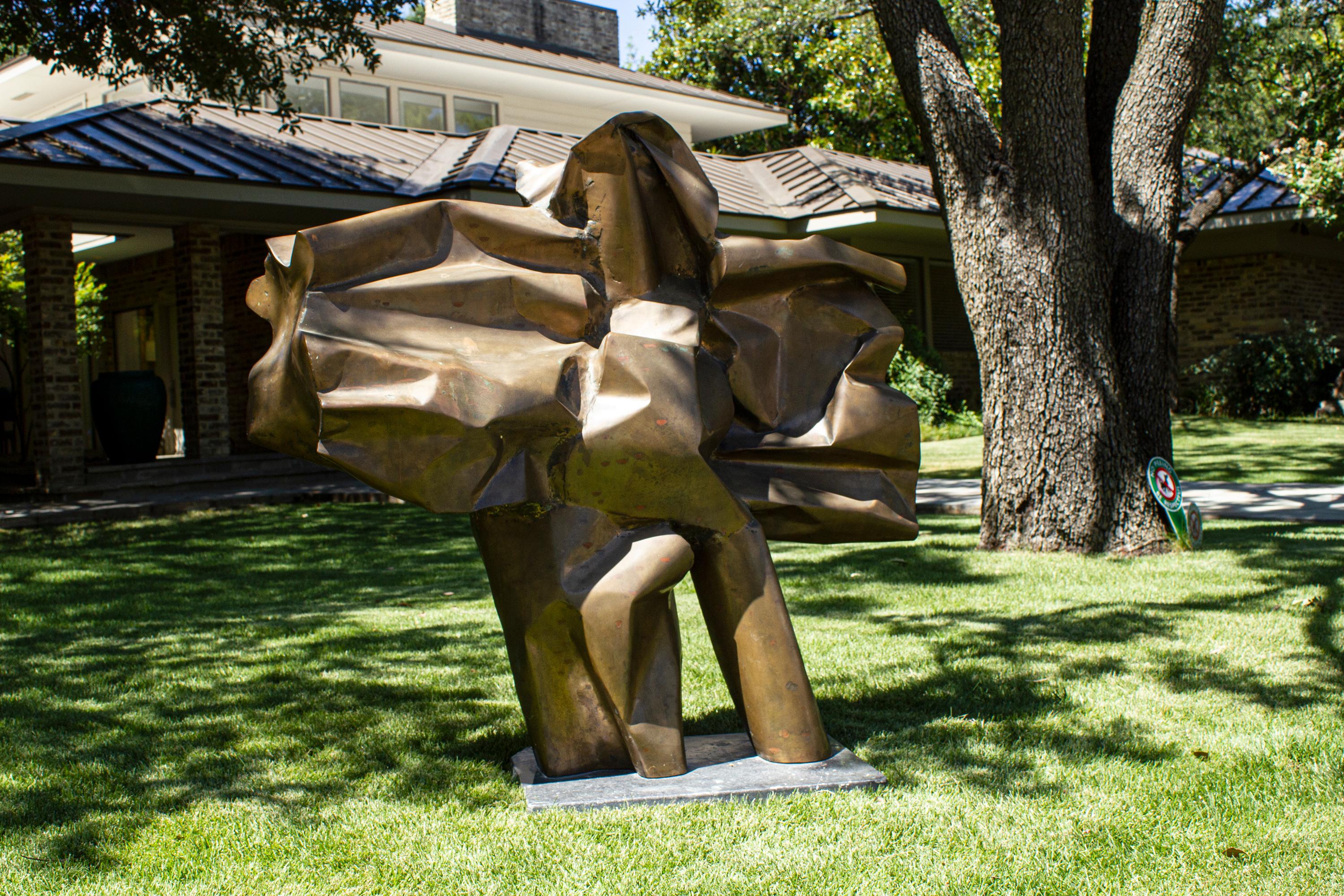 Abbott Pattison Sculpture Abstract Bronze Titled 'Flight' 1977, Large Scale In Good Condition For Sale In Dallas, TX