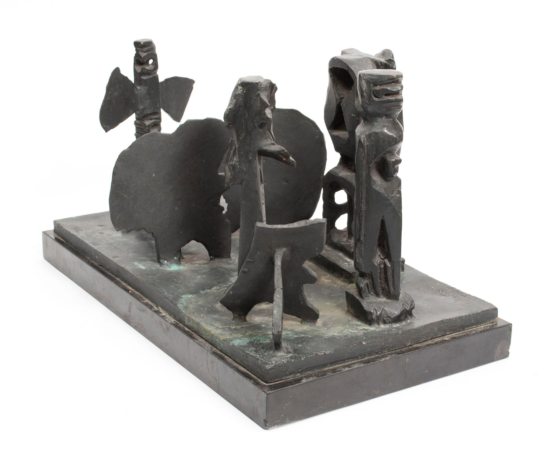 Abstrakte Bronzeskulptur Metropolis im Stil des Brutalismus der Moderne, nach Louise Nevelson im Angebot 1