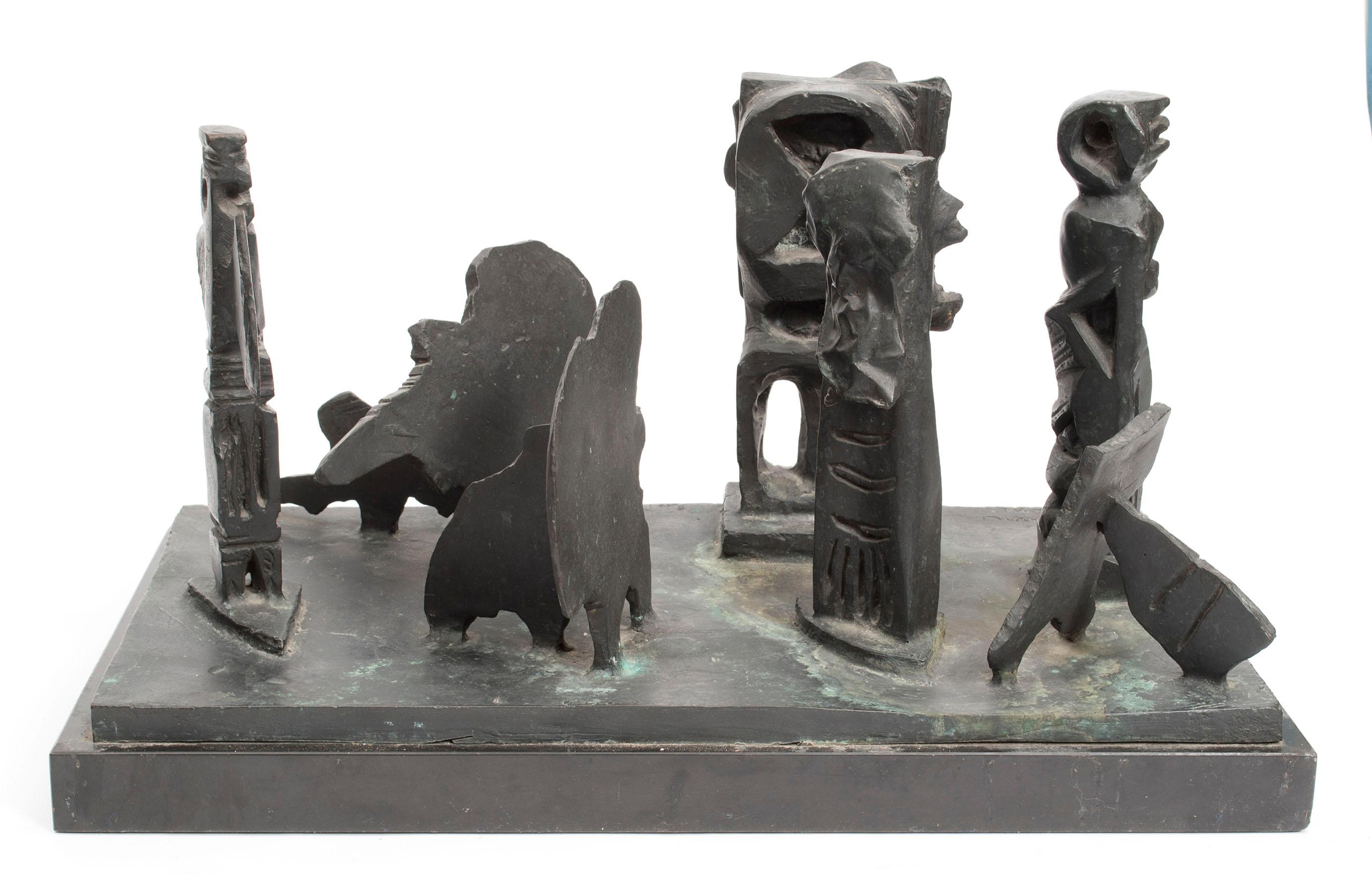 Abbott Pattison Abstract Sculpture - Brutalist Modern Abstract Bronze Sculpture Metropolis Manner of Louise Nevelson