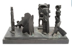 Vintage Brutalist Modern Abstract Bronze Sculpture Metropolis Manner of Louise Nevelson