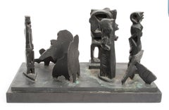 Brutalistische moderne abstrakte Bronzeskulptur Metropolis in der Art von Louise Nevelson