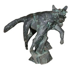 Vintage Signed, 1970's Abstract Figurative Bronze Sculpture 