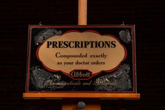 Abbott Pharmaceutical Prescriptions Reverse Glass Sign
