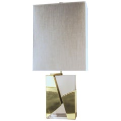 Abbraccio Table Lamp, Brass over Lucite Body, Florence Manufactured