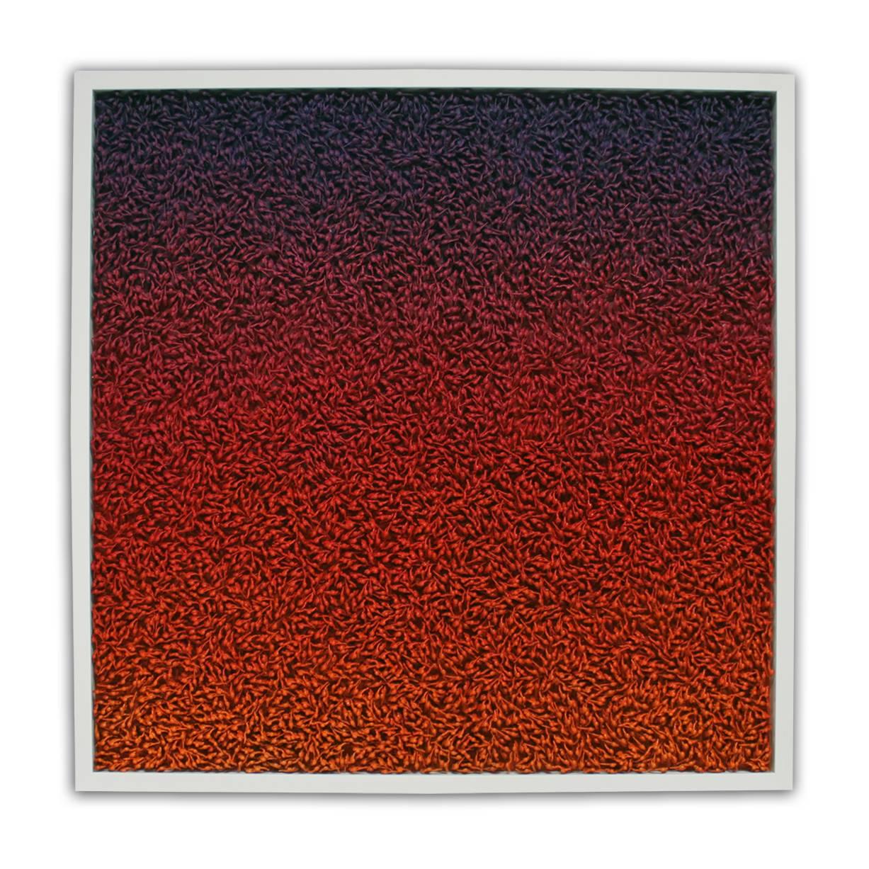 Abby Elizabeth Abstract Painting - Awakening (plastic army men red gradient)