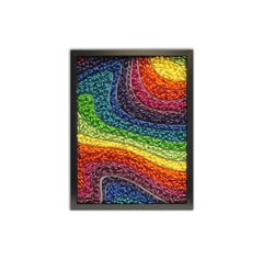 "Rainbow Road 1" (plastic army men, spray paint)