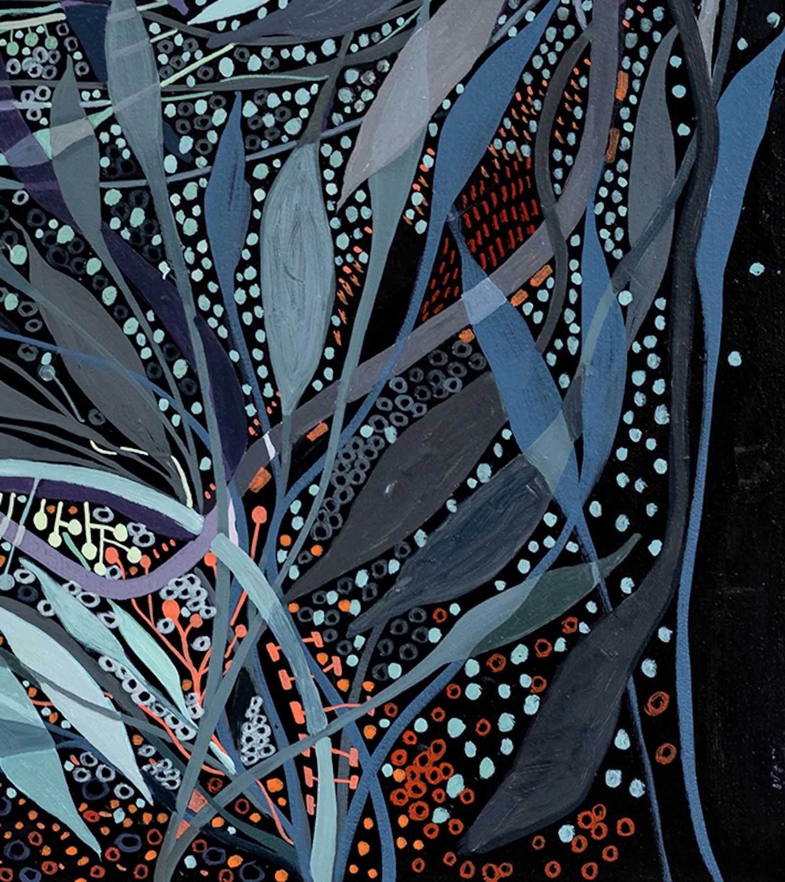 Festhalten an einer Erinnerung: Farbintensive organische abstrakte zeitgenössische Kunst, 40 x 30 in im Angebot 5