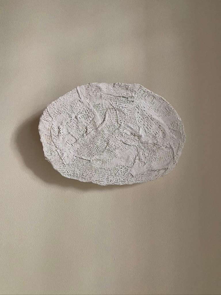 Abby Robinson Abstract Sculpture - Form, Plaster Cloth/Seafoam