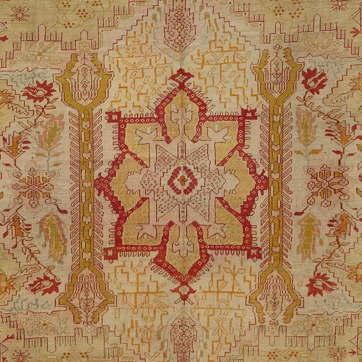 abc carpet Beige Antique Turkish Oushak Wool Rug - 10'3