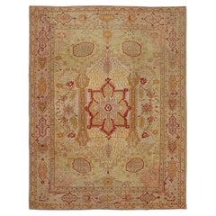 abc carpet Beige Antique Turkish Oushak Wool Rug - 10'3" x 13'1"