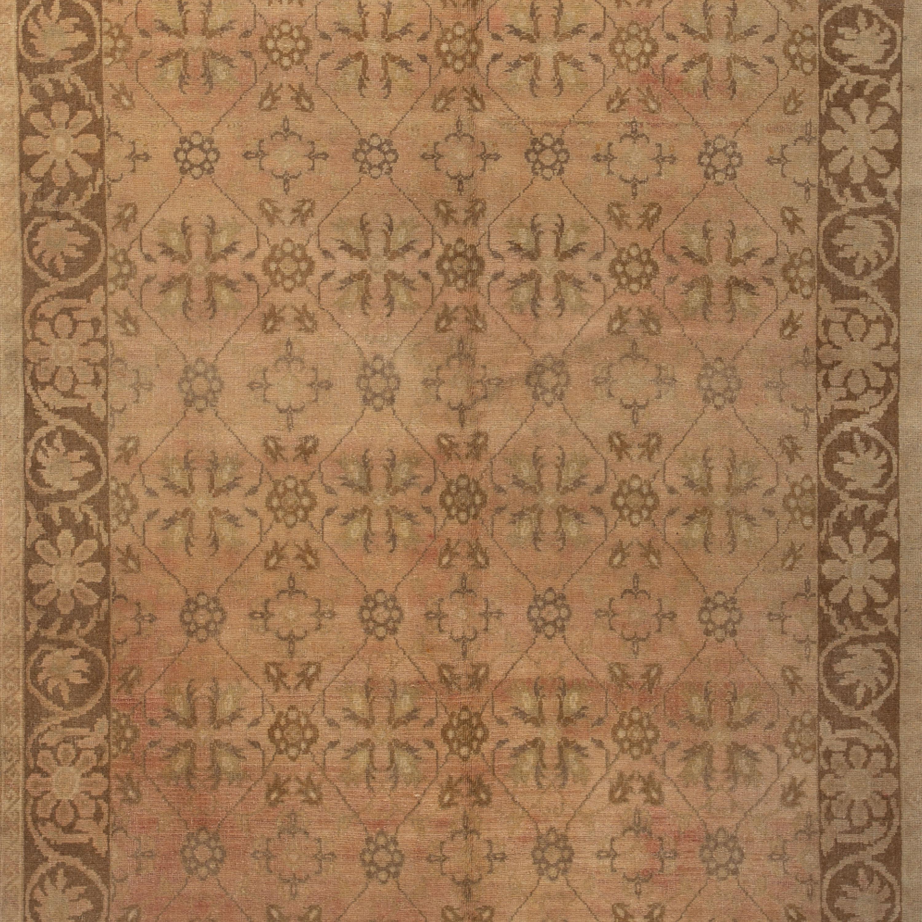 Hand-knotted in Turkey, this Vintage Fresco Rug - 4'10