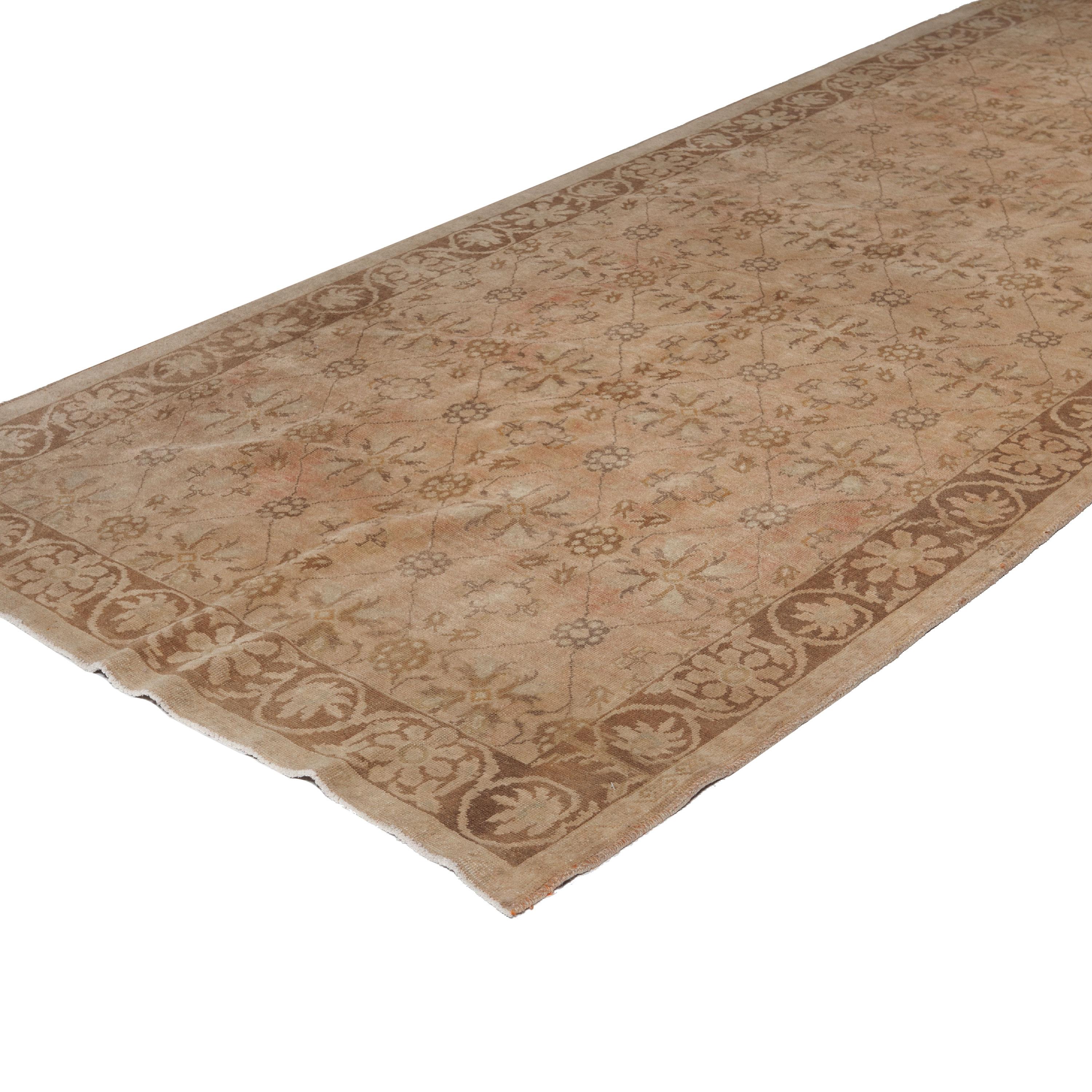 Turkish abc carpet Beige Vintage Traditional Khotan Runner - 4'1