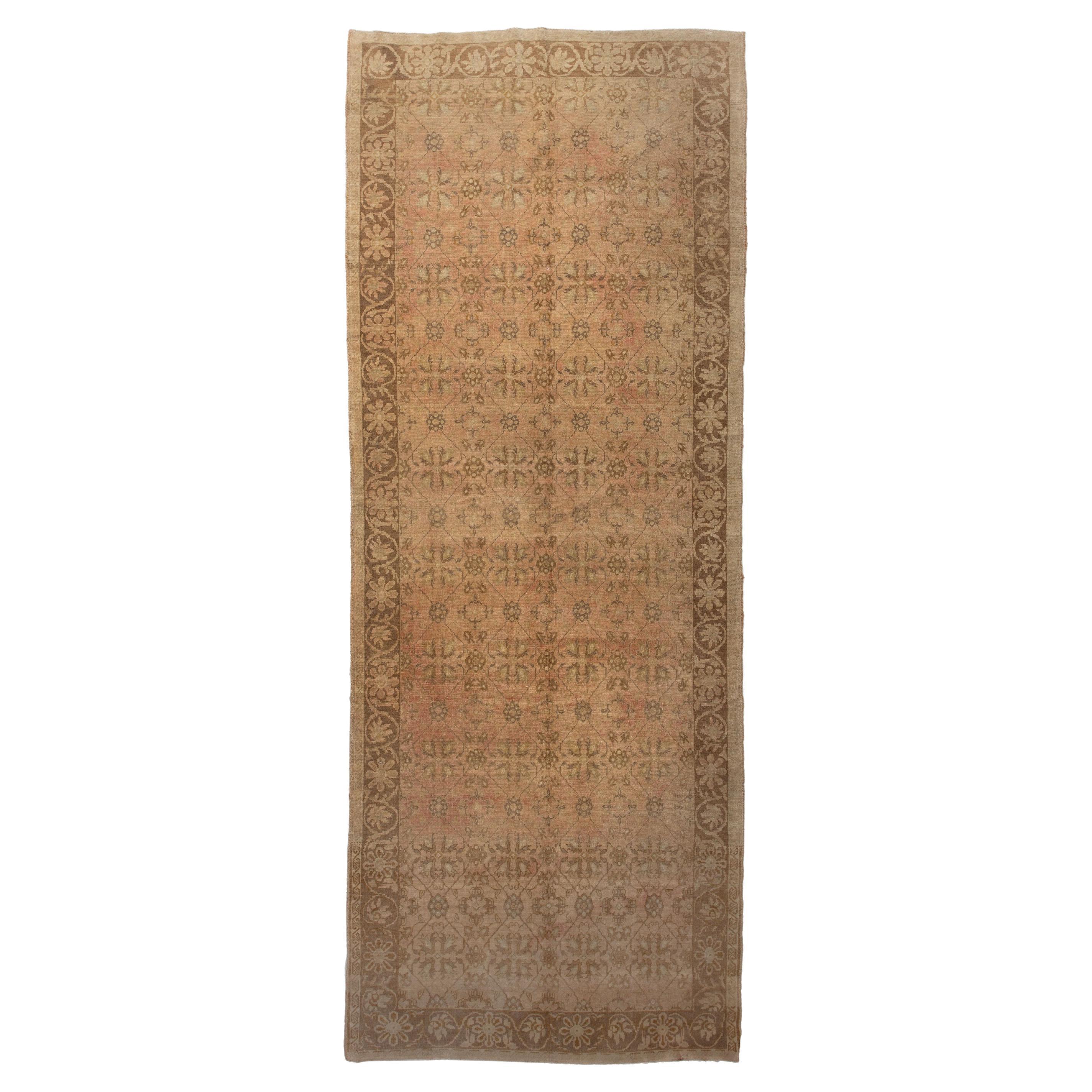 abc carpet Beige Vintage Traditional Khotan Runner - 4'1" x 12'11" For Sale