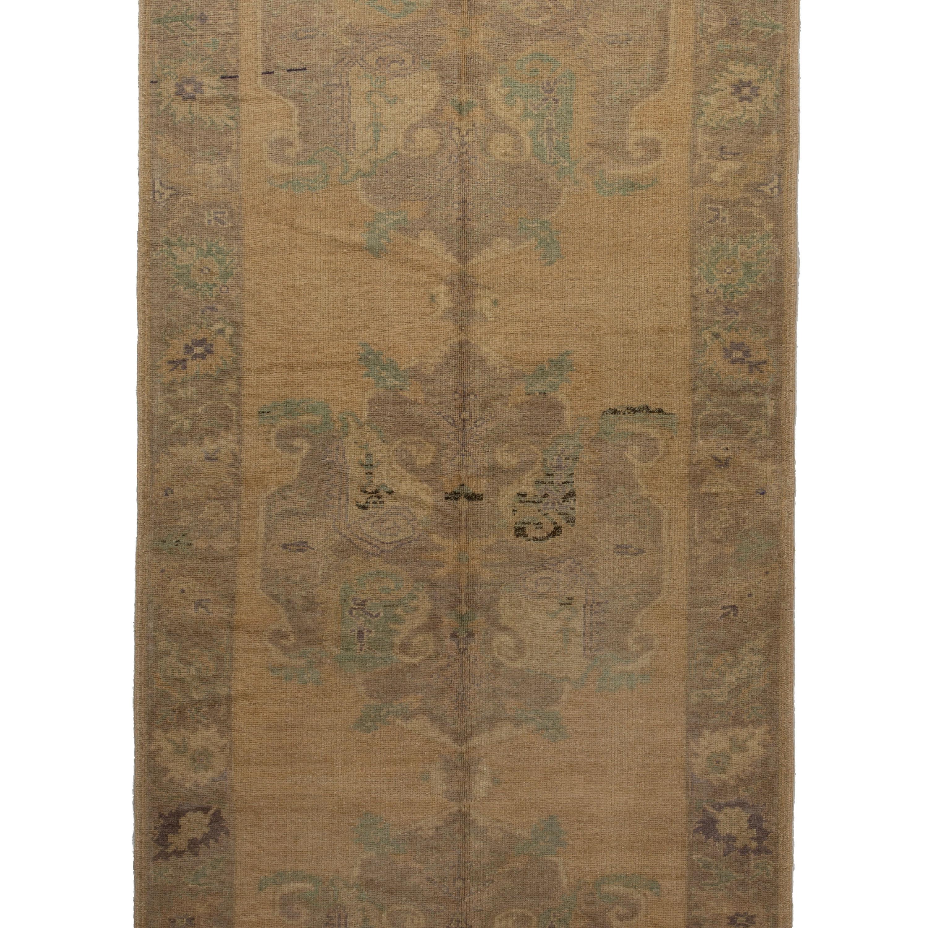 Hand-knotted in Turkey, this Vintage Fresco Rug - 4'9