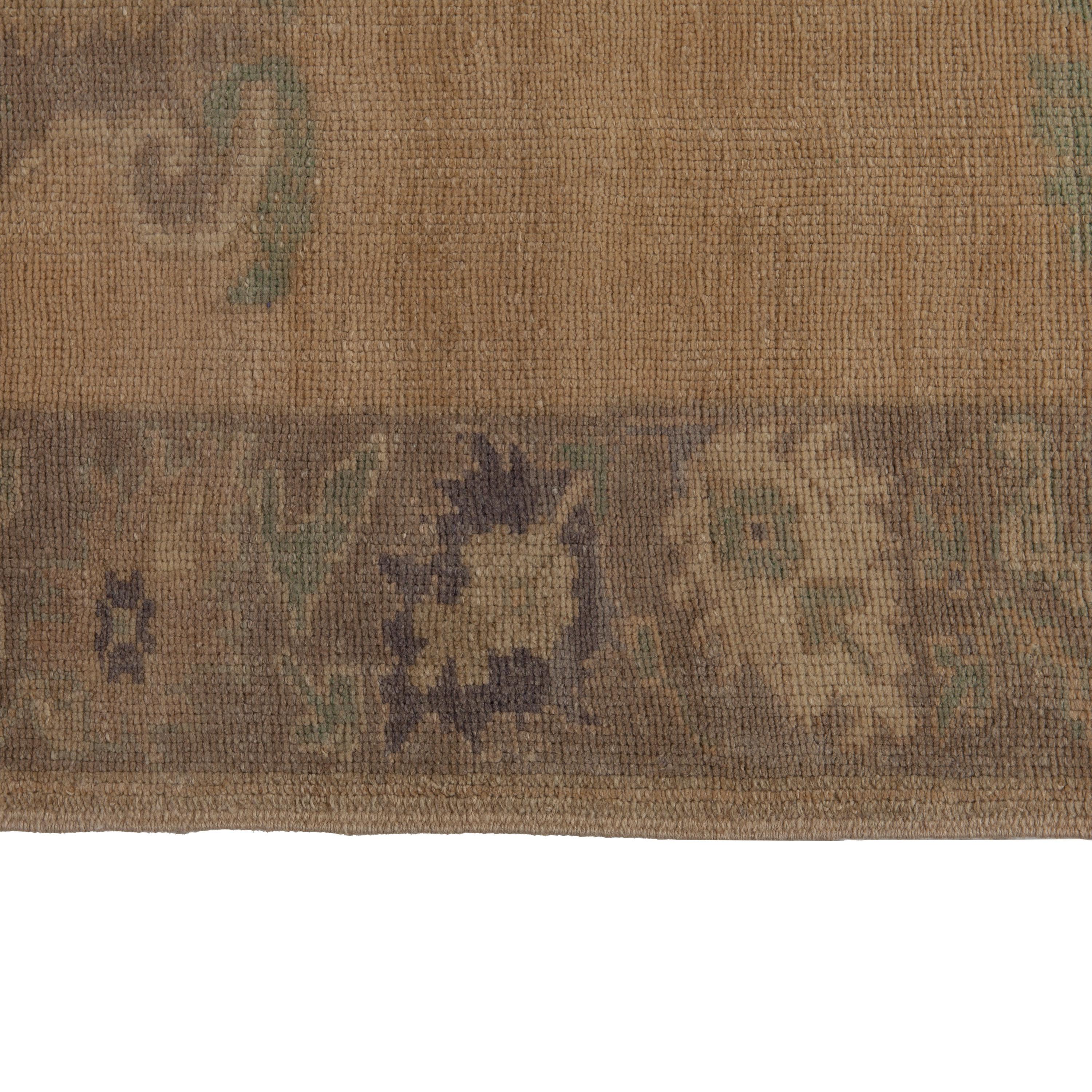 abc carpet Beige Vintage Traditional Oushak Rug - 4'9