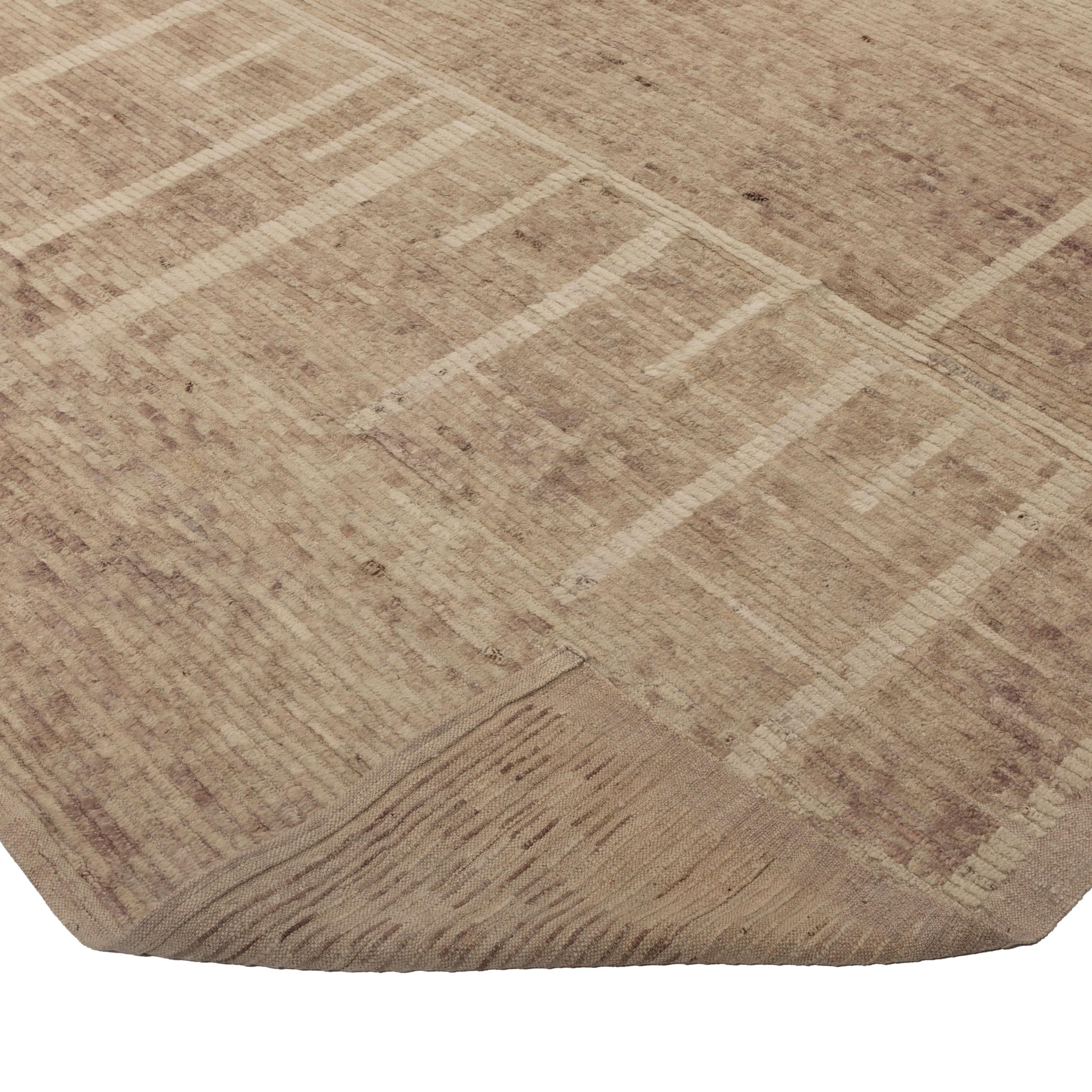 Mid-Century Modern abc carpet Beige Zameen Modern Wool Rug - 10'4