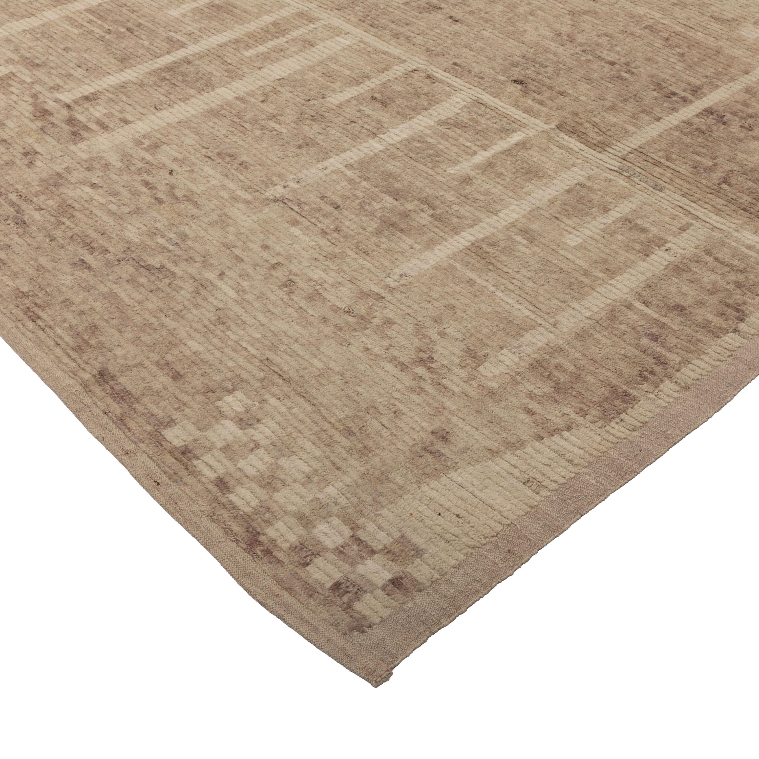 Afghan abc carpet Beige Zameen Modern Wool Rug - 10'4