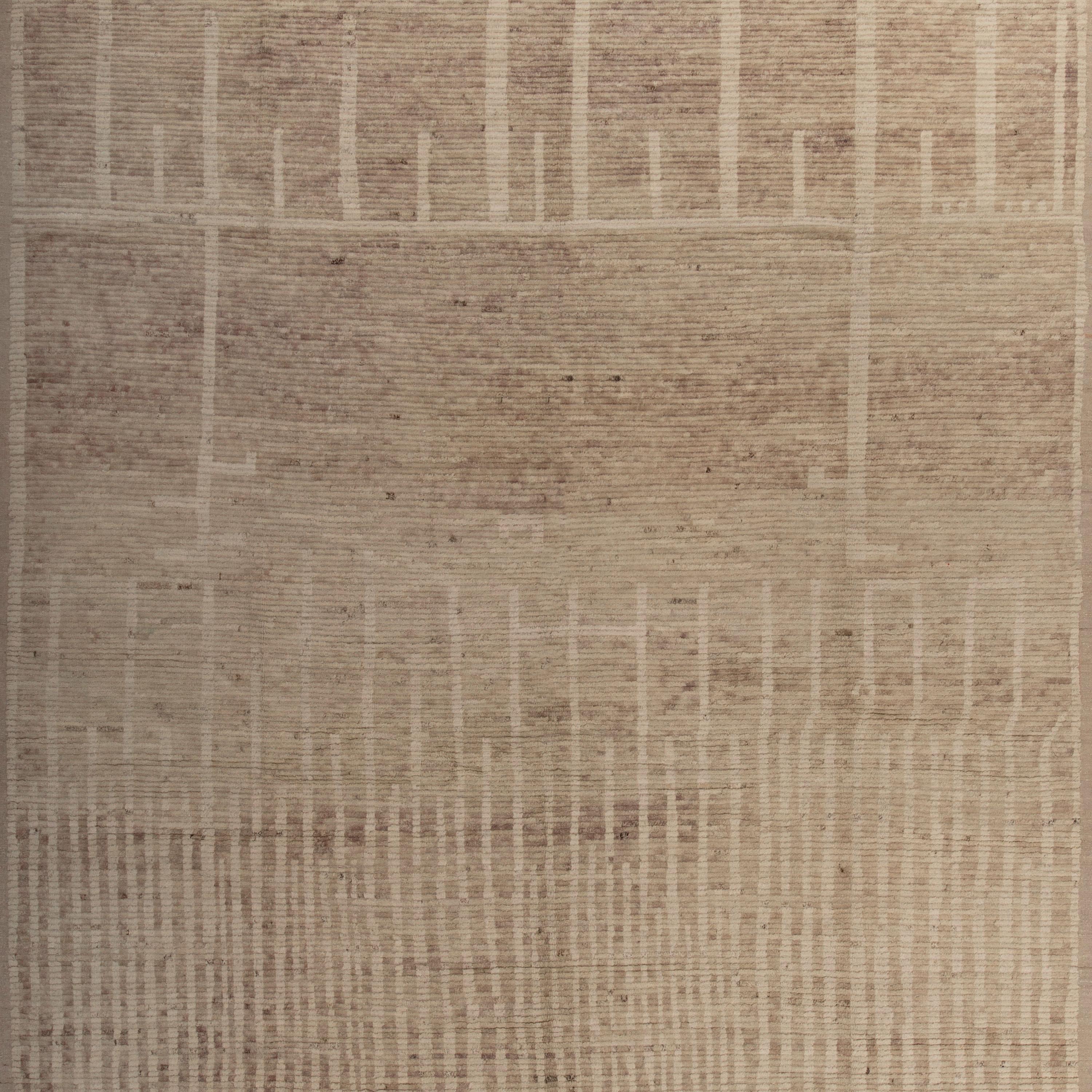 Hand-Knotted abc carpet Beige Zameen Modern Wool Rug - 10'4