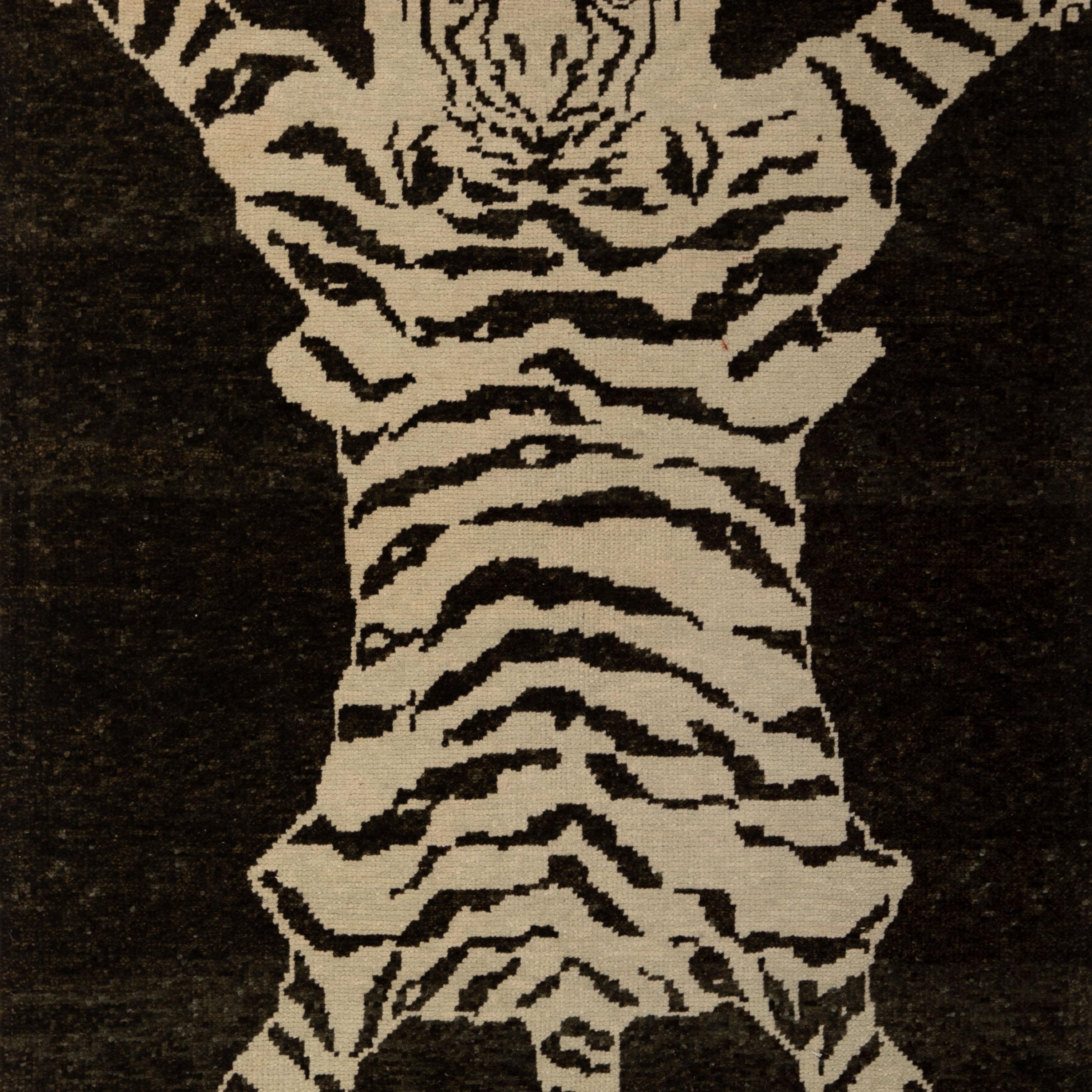 Abc Teppich Schwarz Tiger Moderner türkischer Wollteppich - 4'1
