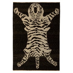 abc carpet Black Tiger Modern Turkish Wool Rug - 4'1" x 6'1"