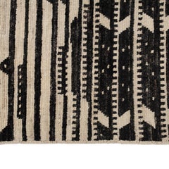 abc carpet Black & White Zameen Transitional Wool Rug - 6'3" x 9'1"