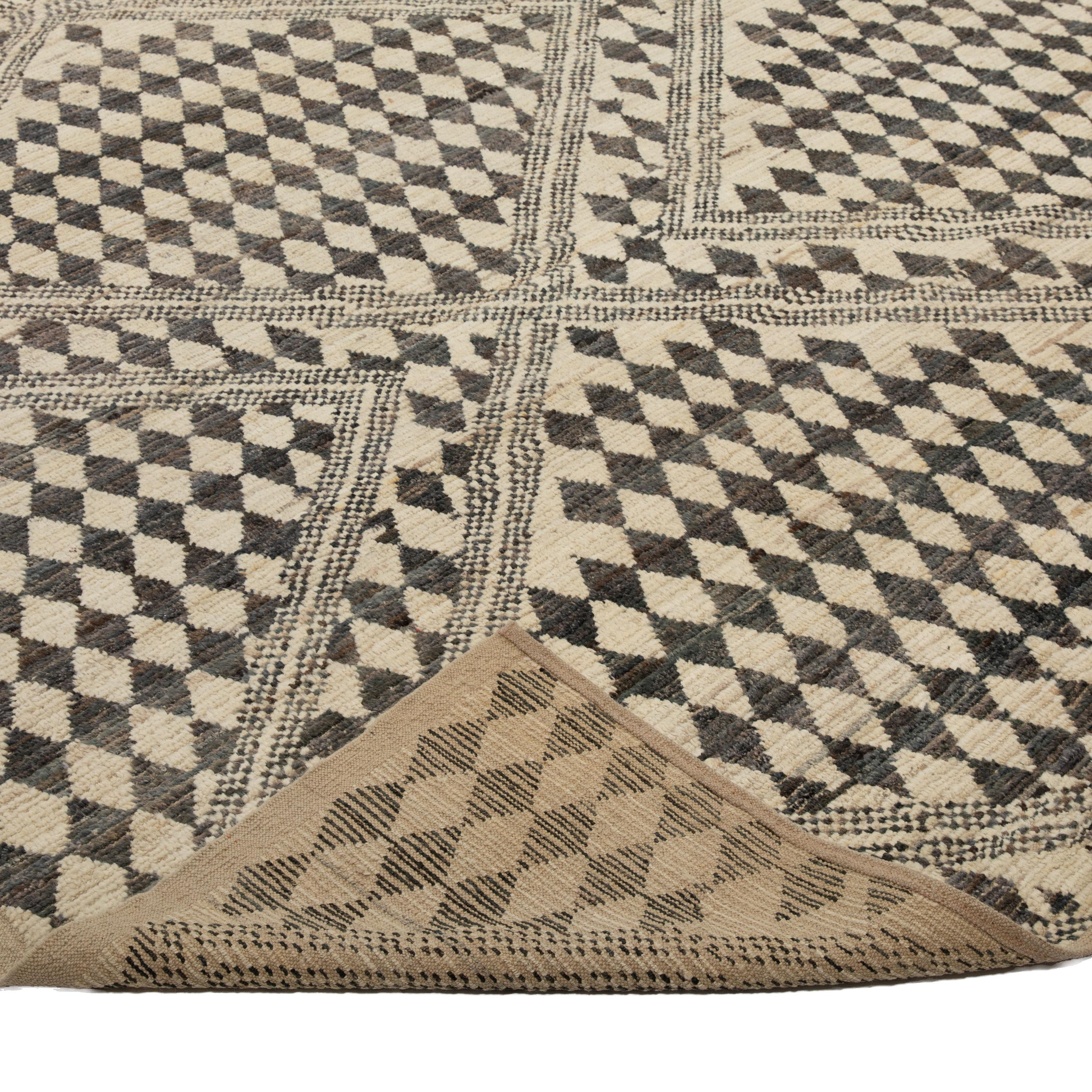 Mid-Century Modern abc carpet Black Zameen Transitional Wool Rug - 13'10