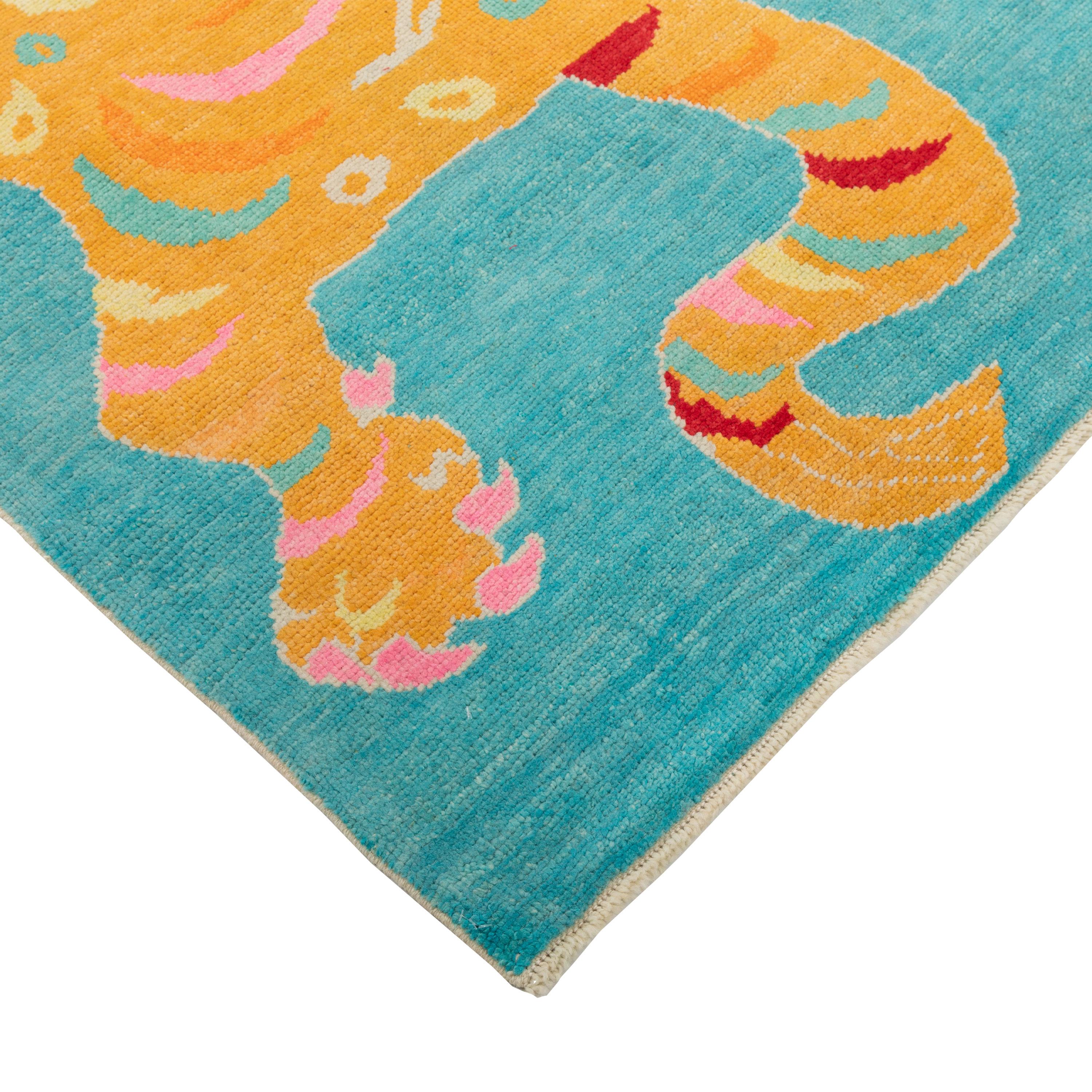 abc Teppich Blau Contemporary Tiger Wool Rug - 4'8