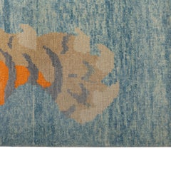 abc carpet Blue Contemporary Tiger Wool Rug - 6'12" x 9'11"