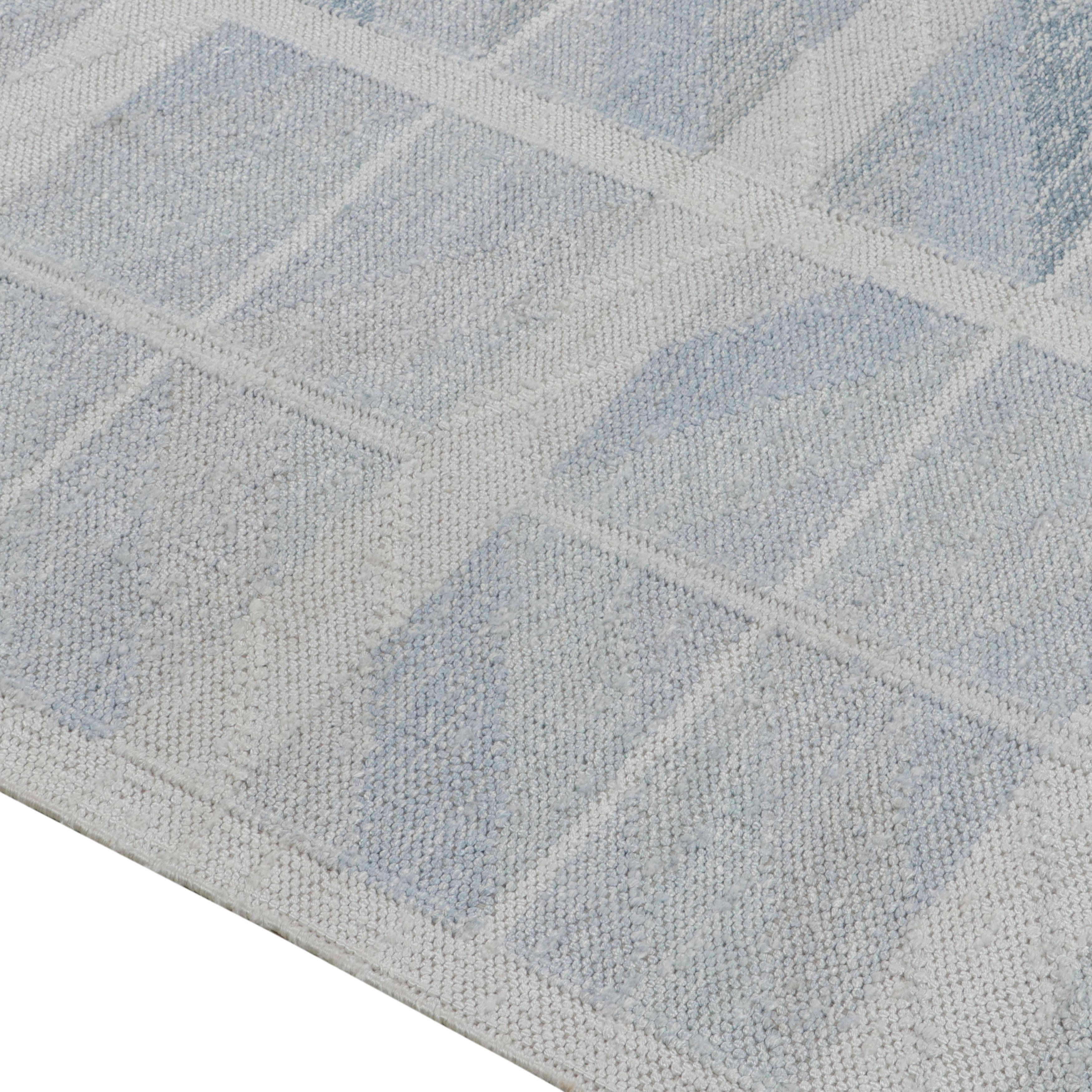 abc carpet Blue Swedish Style Flatweave Silk Rug - 9'5