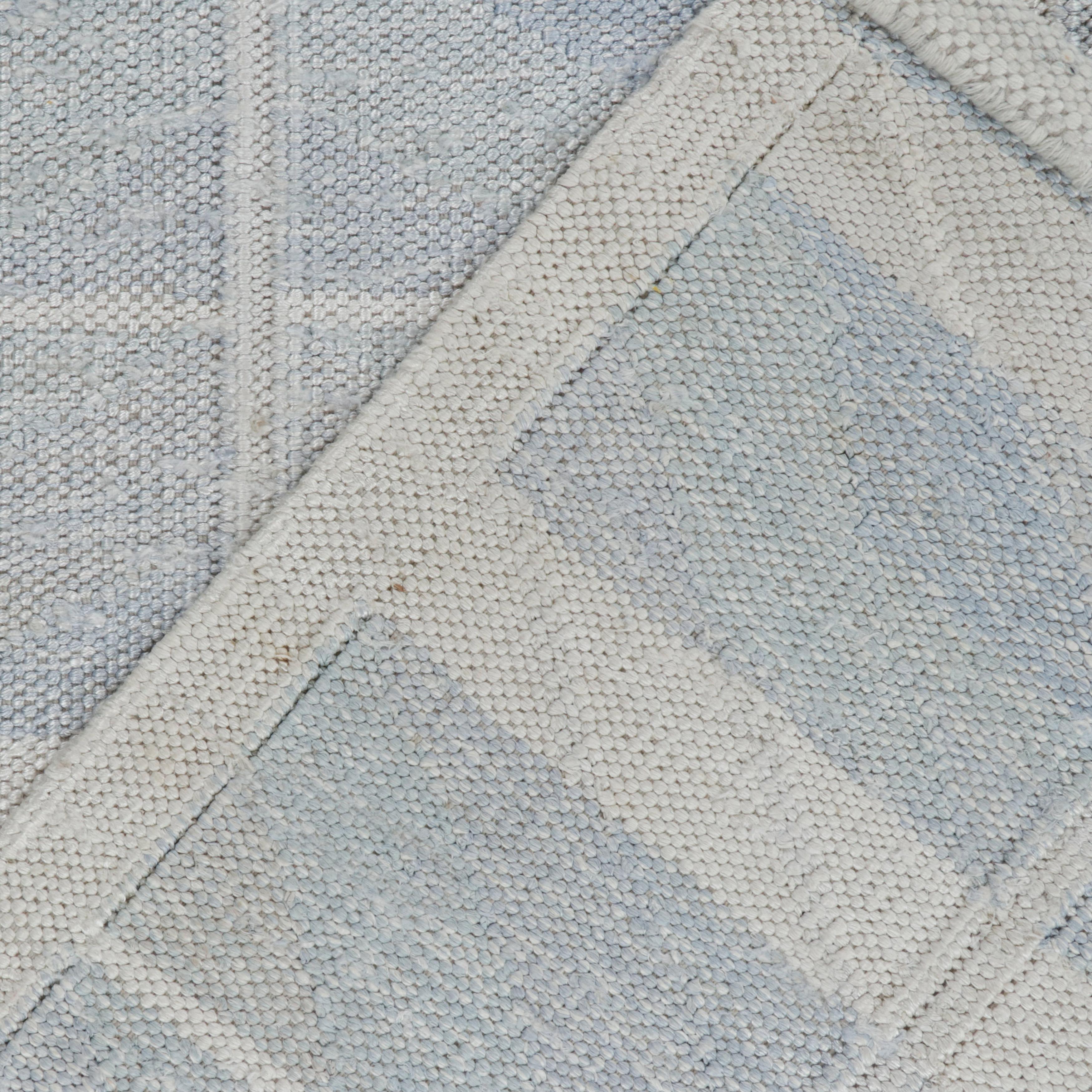 Contemporary abc carpet Blue Swedish Style Flatweave Silk Rug - 9'5