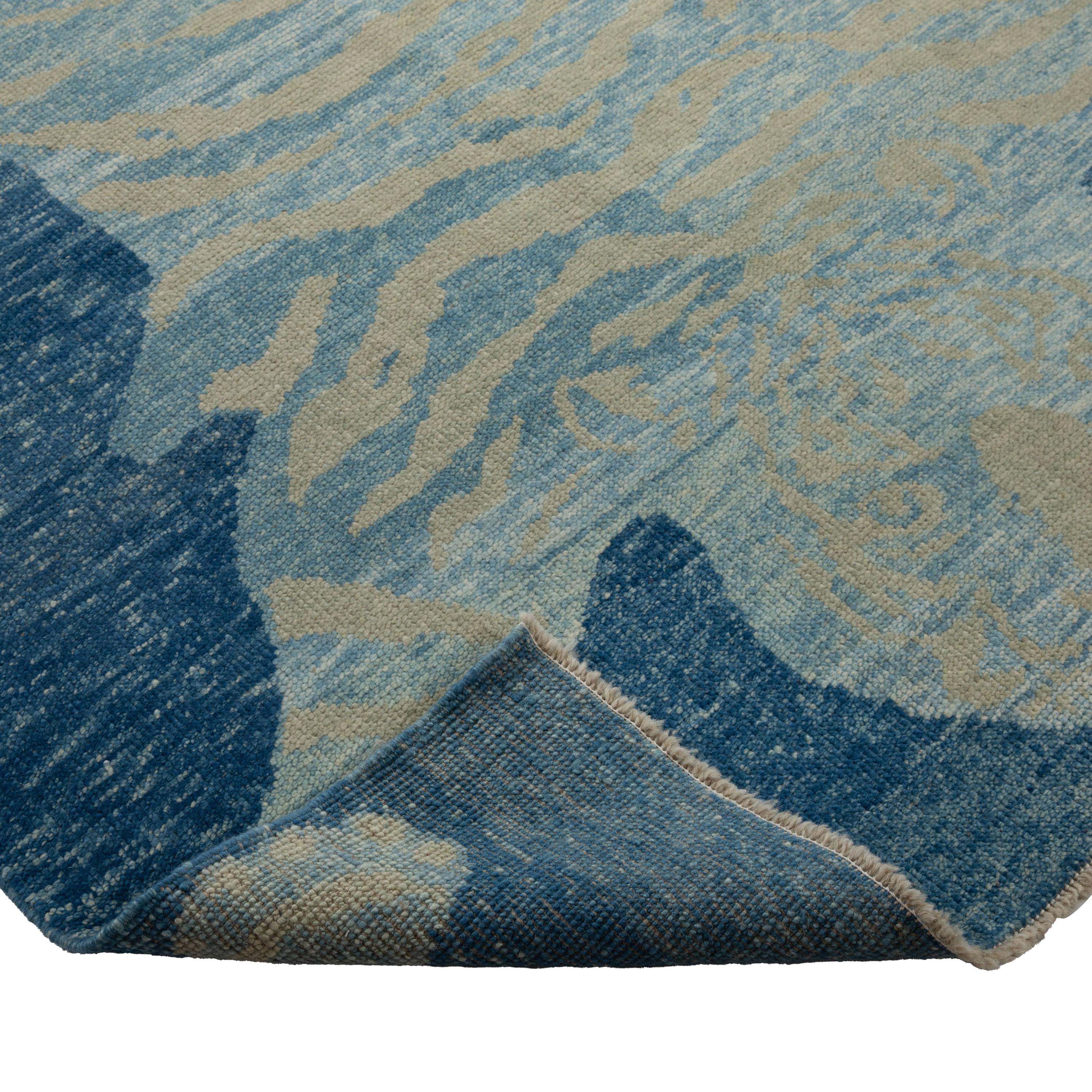 Abc Teppich Blau Tiger Moderner türkischer Wollteppich - 5'7