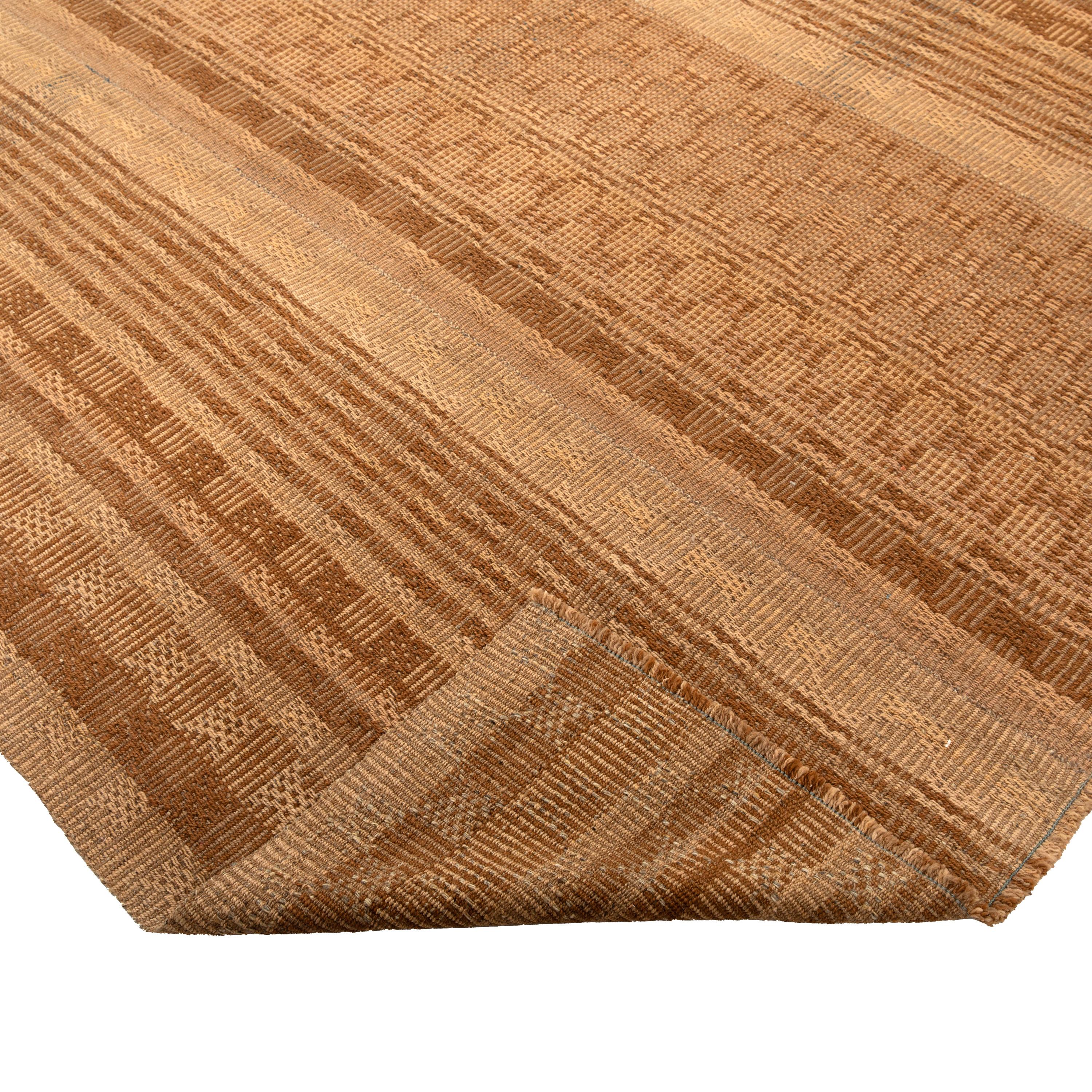 abc carpet Brown Flachgewebe Wollteppich - 7'11