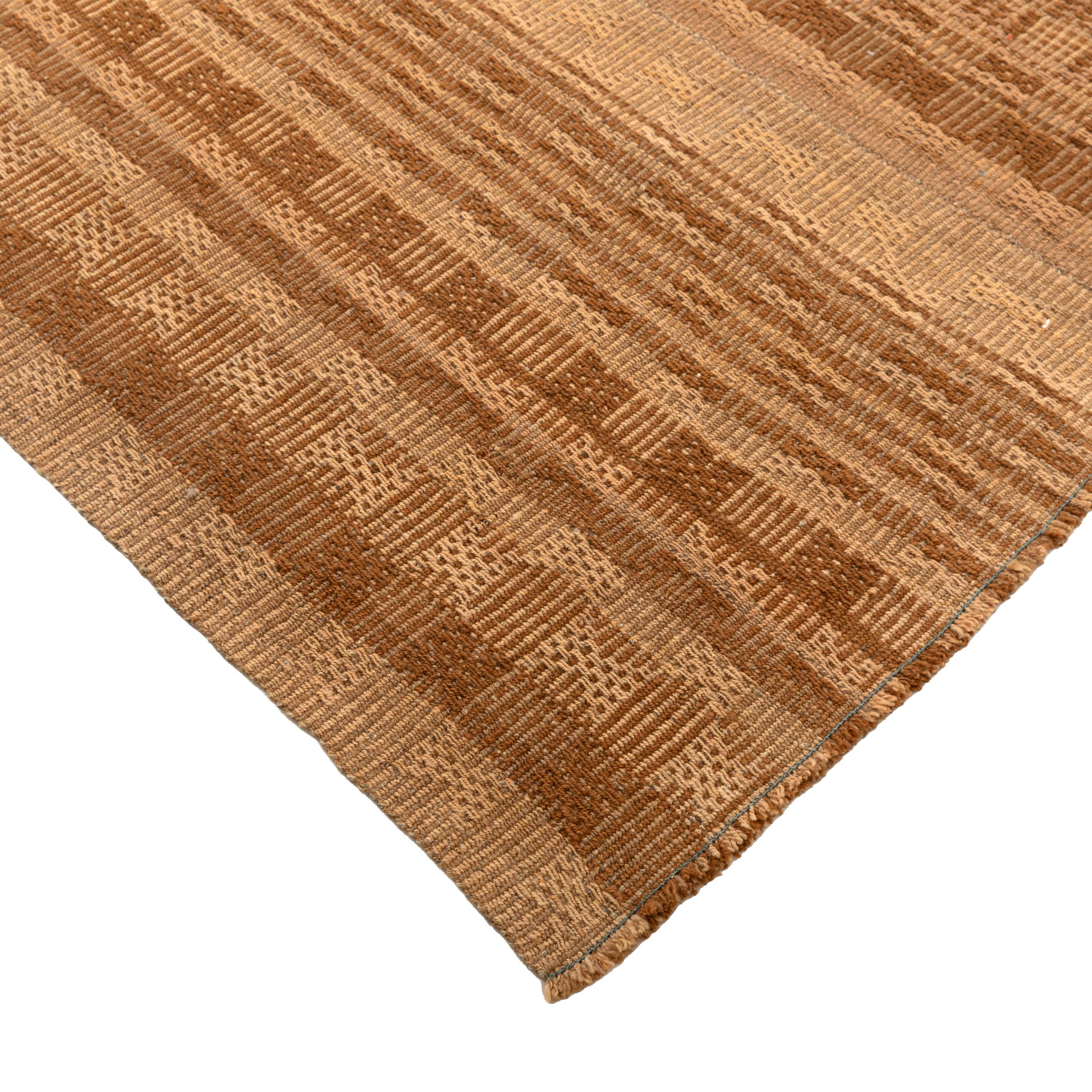 abc carpet Brown Flachgewebe Wollteppich - 7'11