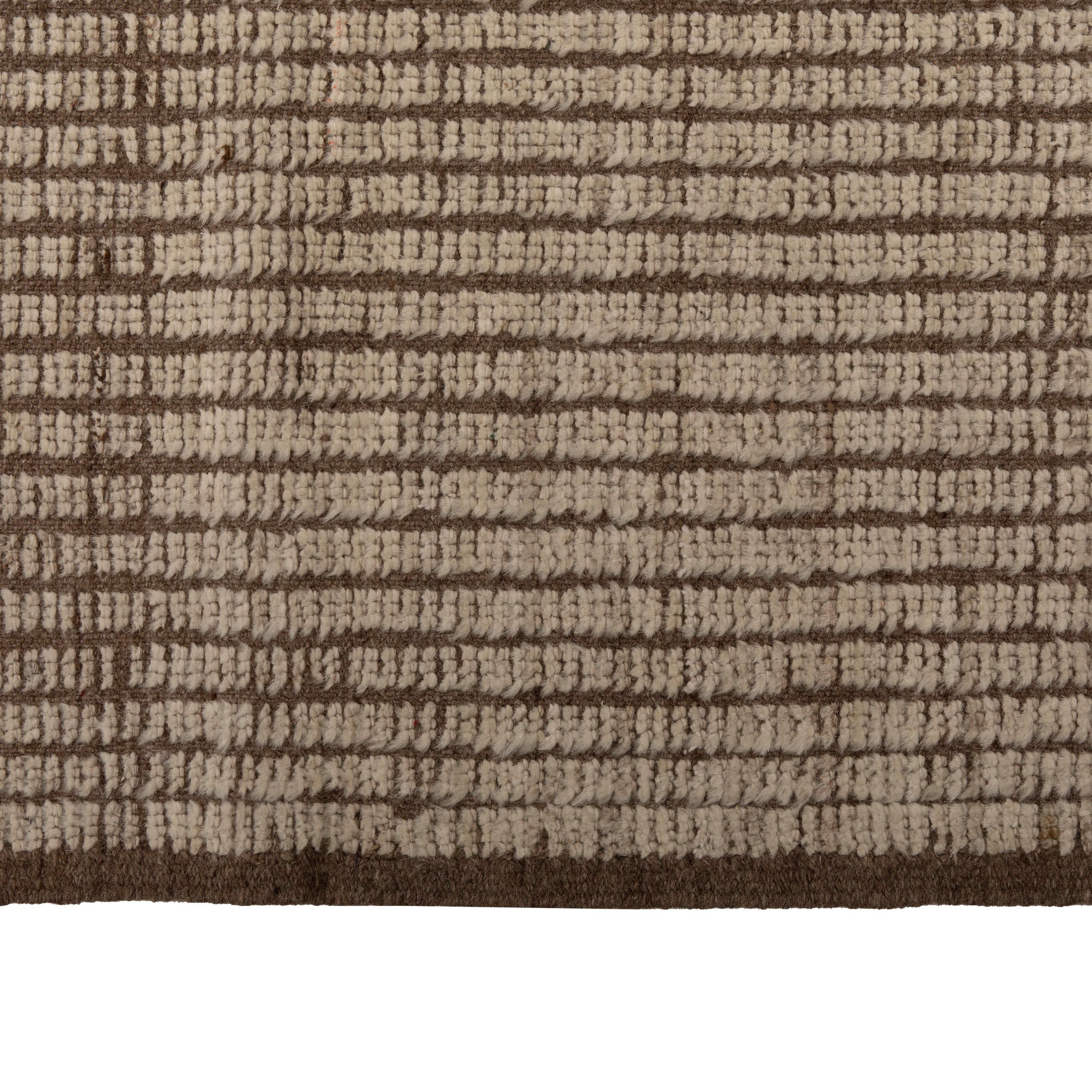 Inspiriert von den erdenden Grundlagen der natürlichen Farben der Erde und reinen Materialien, bietet der Zameen Brown Solid Modern Wool Rug - 6'4