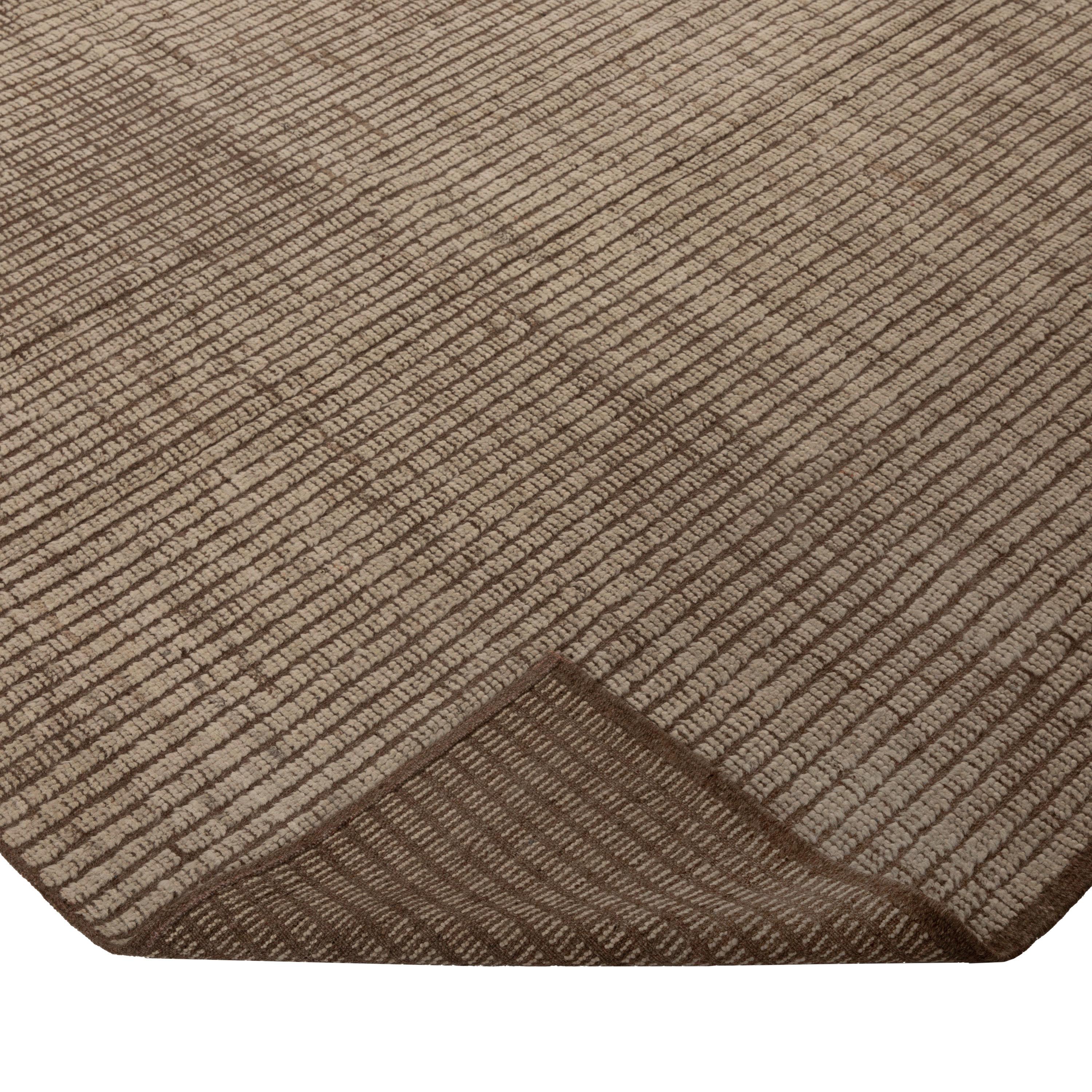 Mid-Century Modern abc carpet Brown Solid Zameen Modern Wool Rug - 6'4