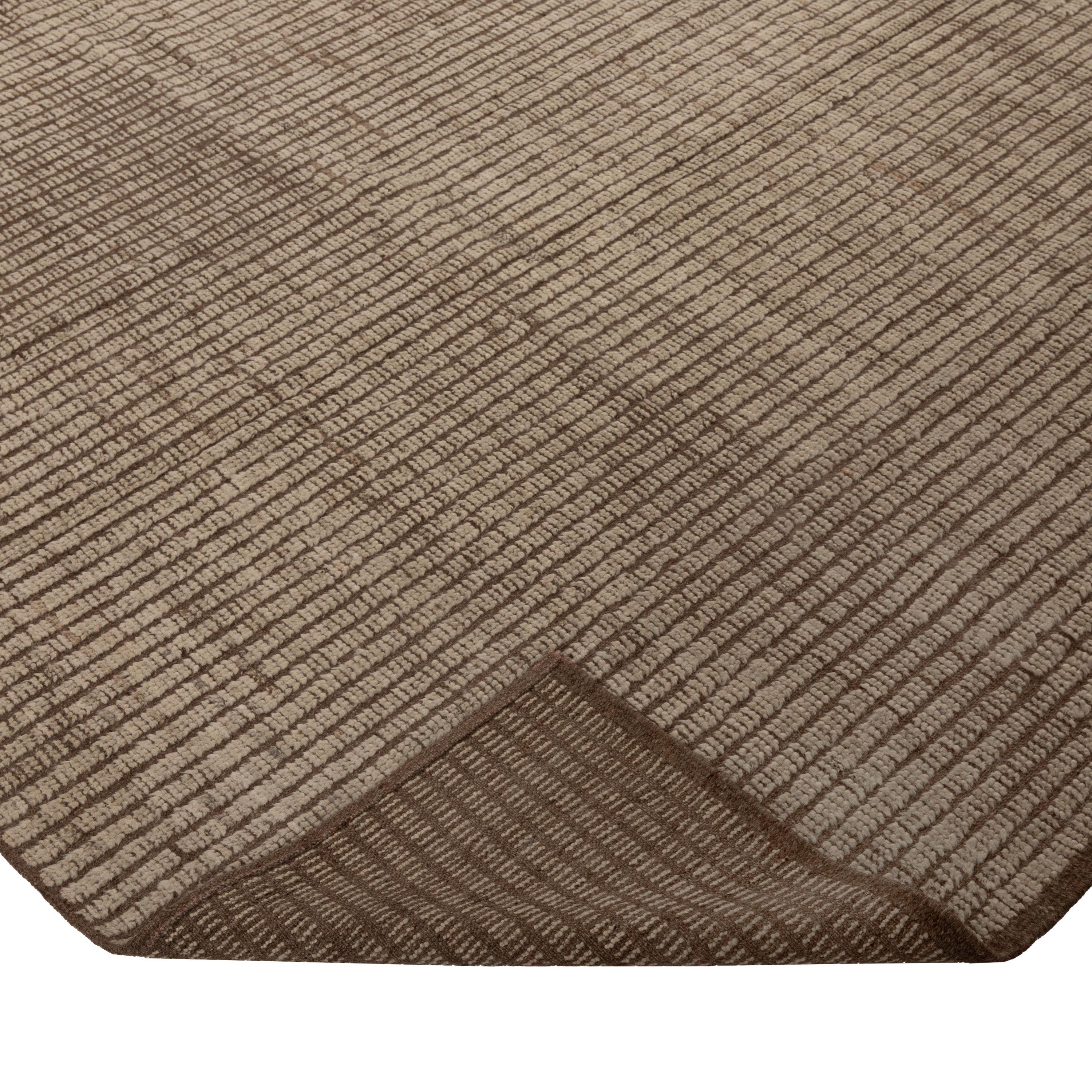abc Teppich Brown Solid Zameen Modern Wollteppich - 6'4