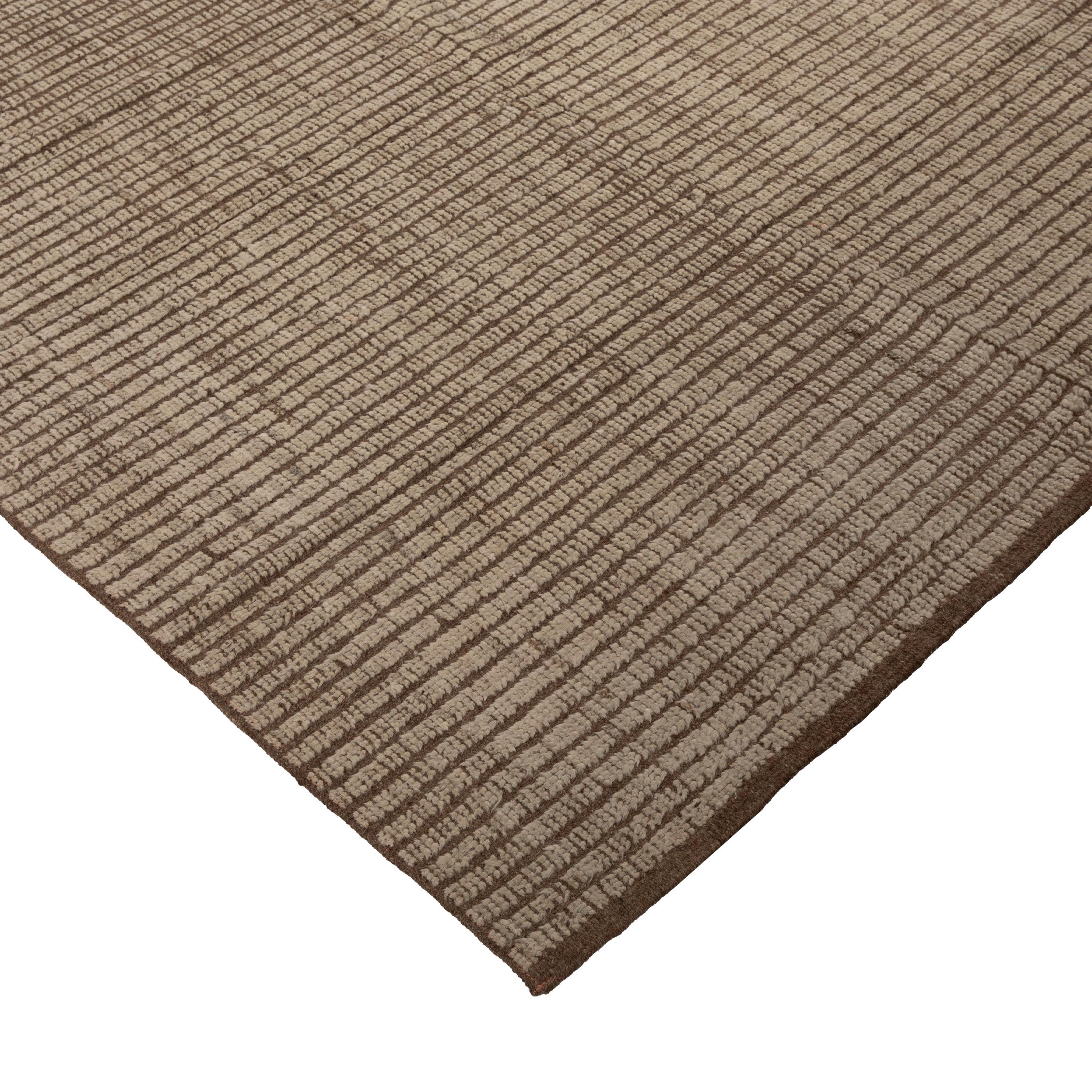 abc Teppich Brown Solid Zameen Modern Wollteppich - 6'4