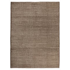 abc carpet Brown Solid Zameen Modern Wool Rug - 6'4" x 8'9"