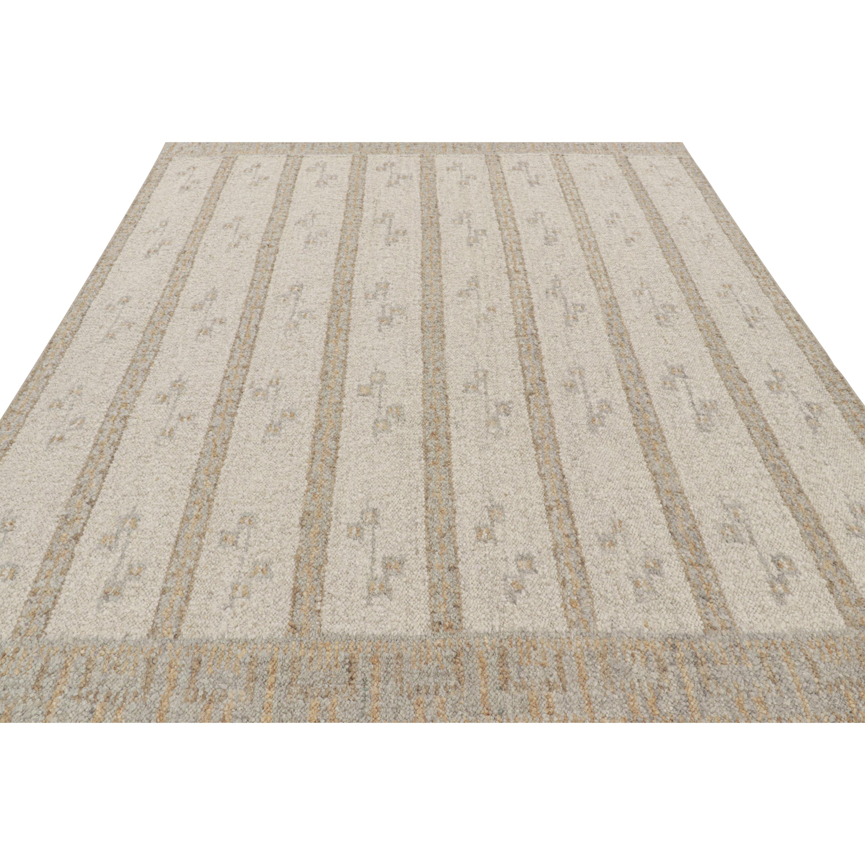 Indiano abc carpet Tappeto in lana a trama piatta marrone di ispirazione svedese - 8'2