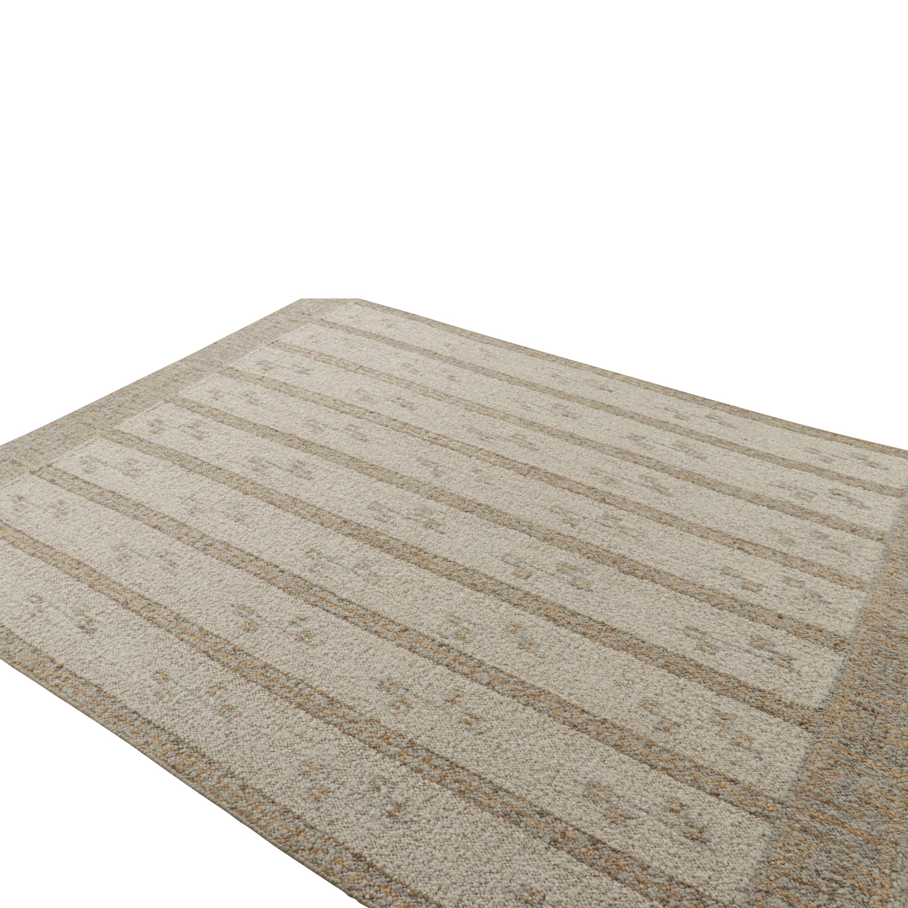 Tessuto a mano abc carpet Tappeto in lana a trama piatta marrone di ispirazione svedese - 8'2