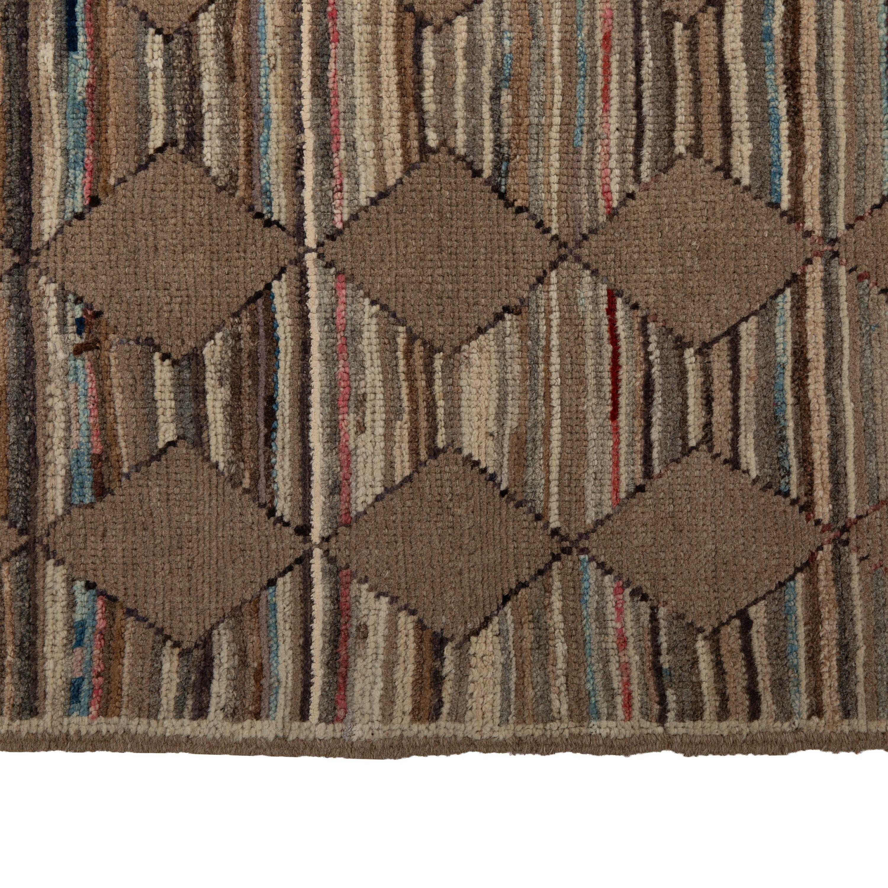 Mid-Century Modern abc carpet Brown Zameen Transitional Wool Rug - 5'10