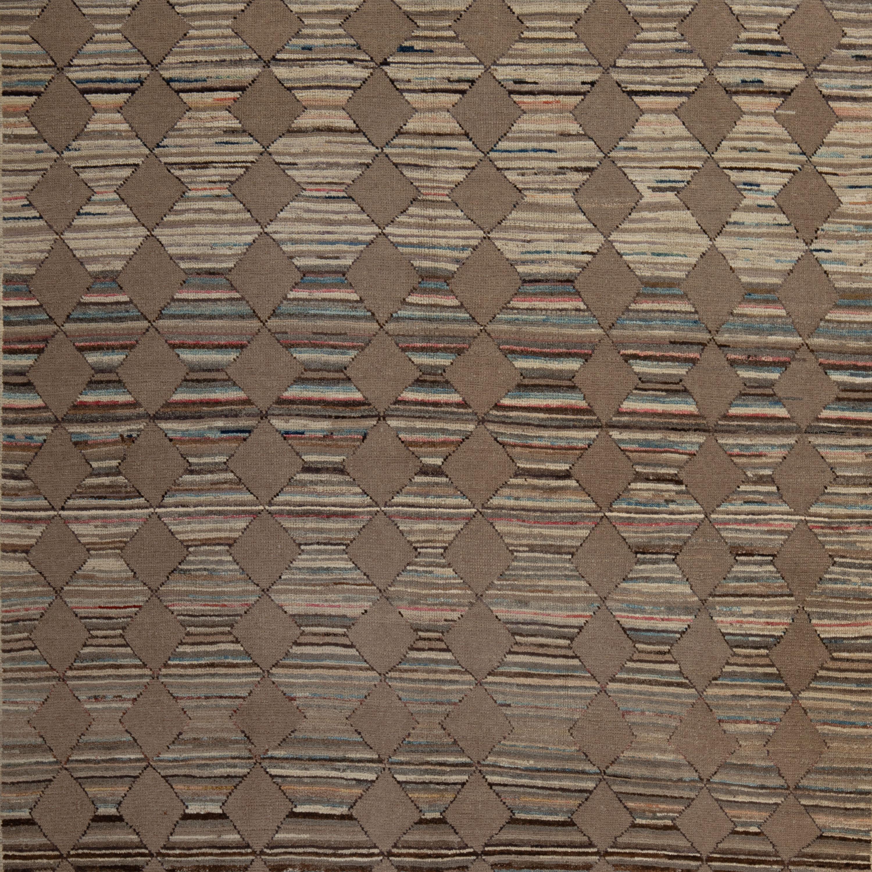 Hand-Knotted abc carpet Brown Zameen Transitional Wool Rug - 5'10