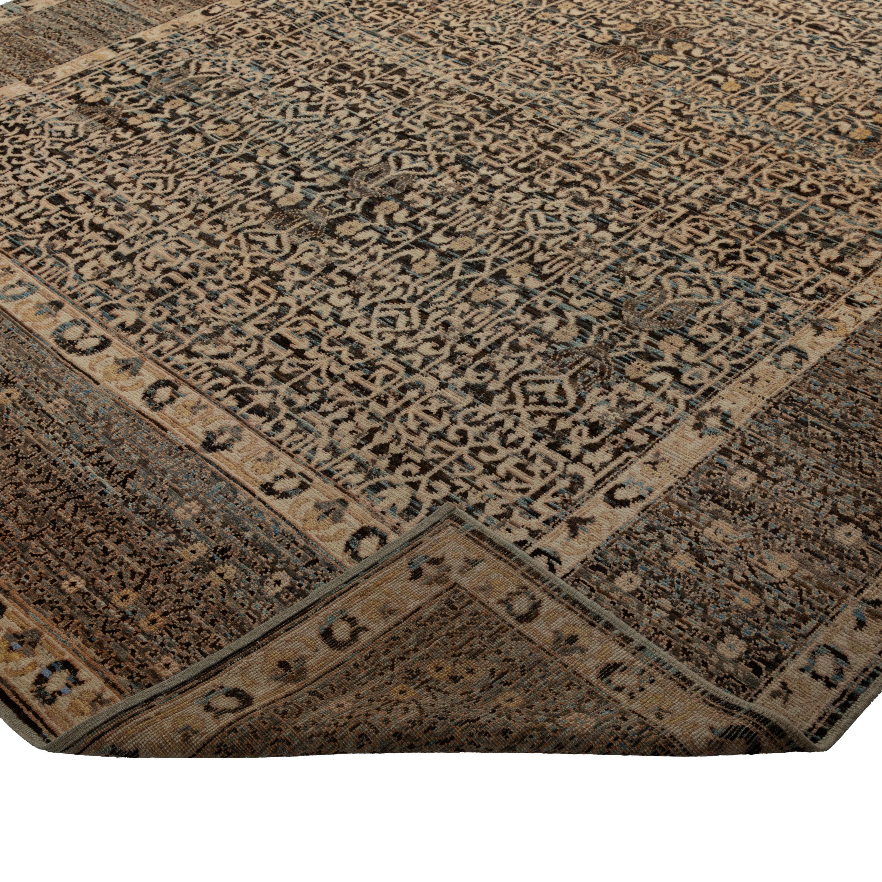 Inspired by the grounding foundations of Earth's natural colors and pure materials, the Zameen Collection features a wide array of Mid-century modern motifs in soft neutral tones. Hand-knotted in Central Asia, Zameen rugs will be celebrated for