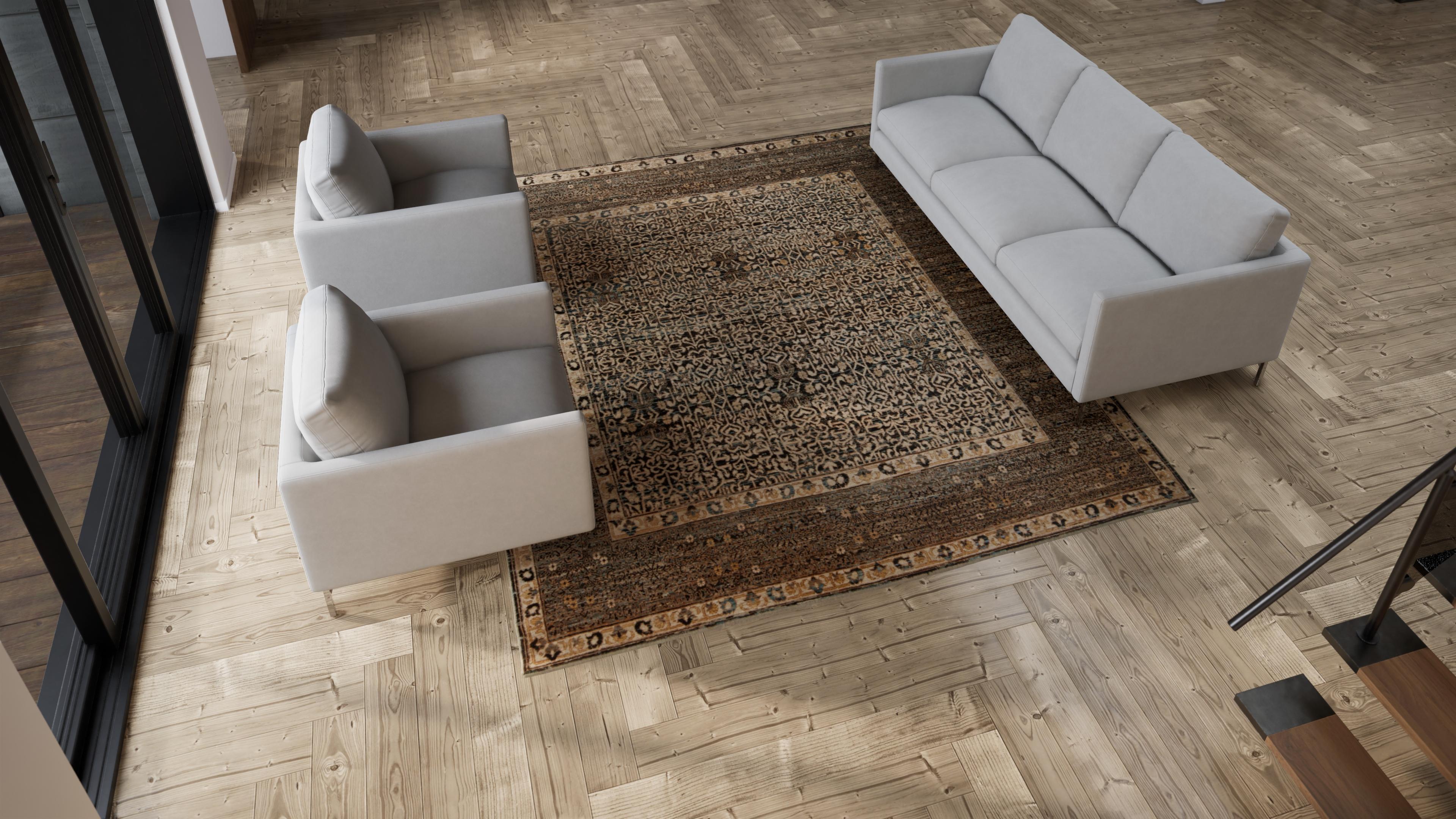 Hand-Knotted abc carpet Brown Zameen Transitional Wool Rug - 8'7