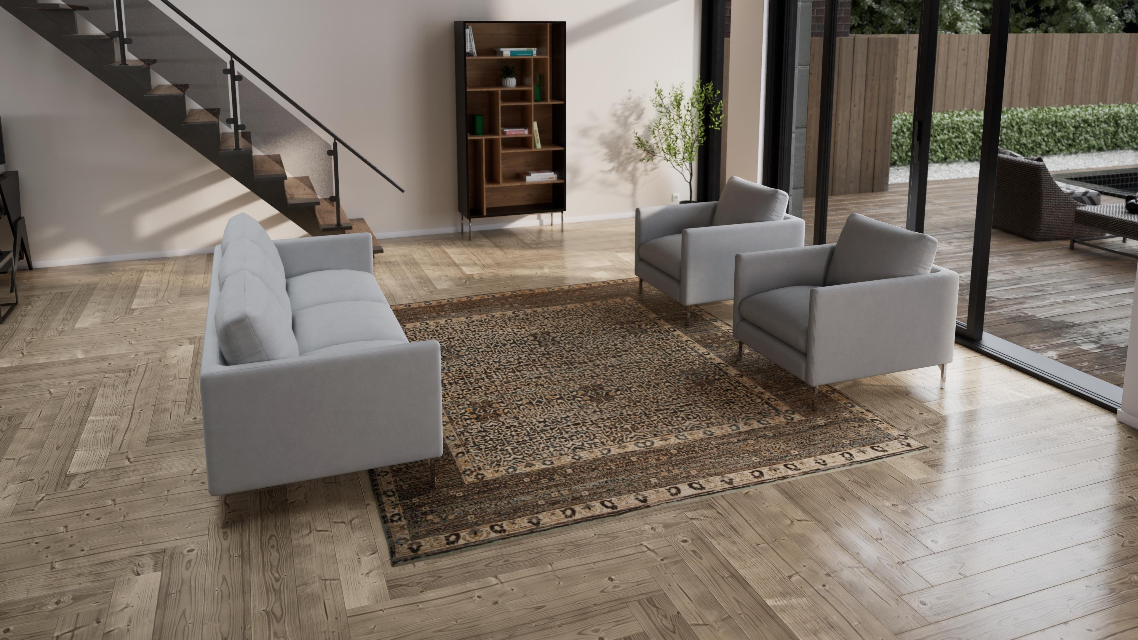 abc carpet Brown Zameen Transitional Wool Rug - 8'7