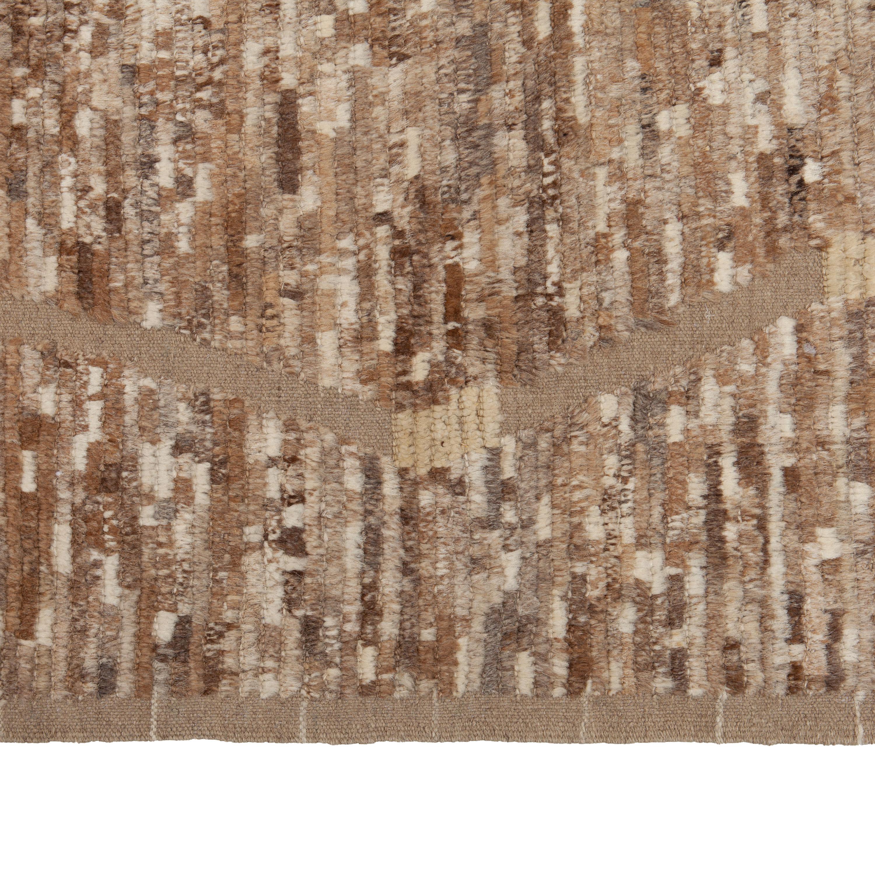 Afghano Tappeto abc Brown Zameen Transitional Wool Rug - 9'6