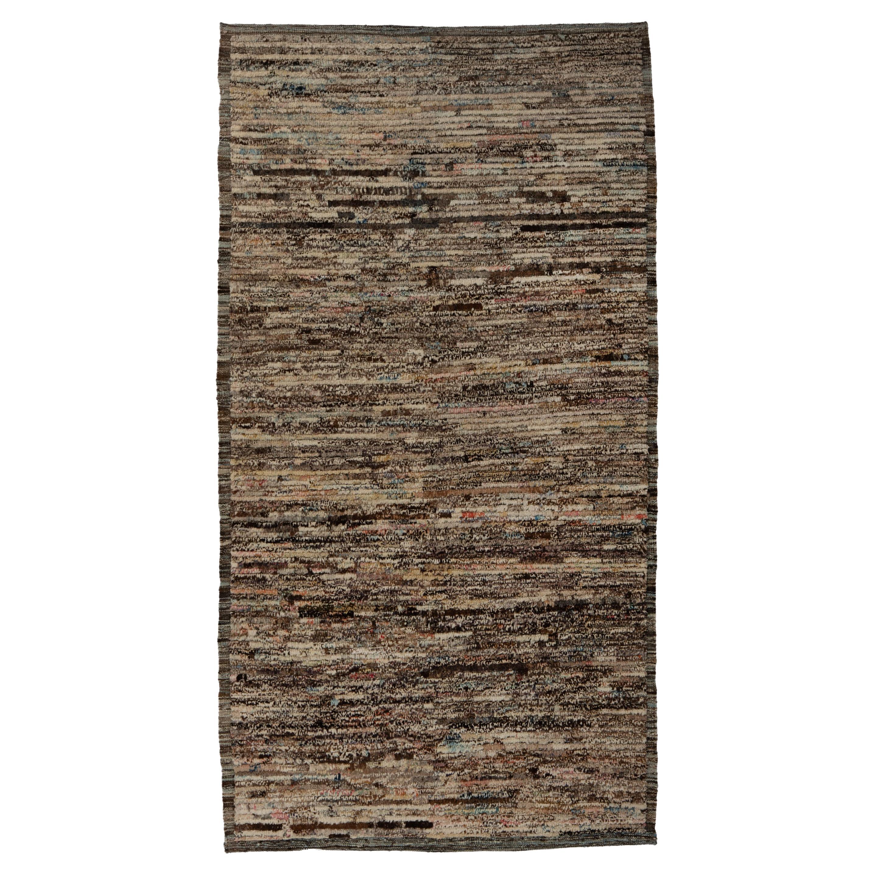 abc carpet Brown Zameen Transitional Wool Runner - 3'10" x 7'3"