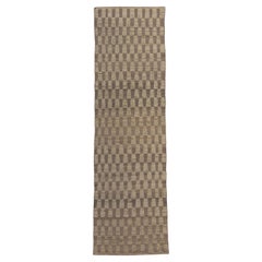 abc carpet Brown Zameen Transitional Wool Runner - 3'3" x 12'3"