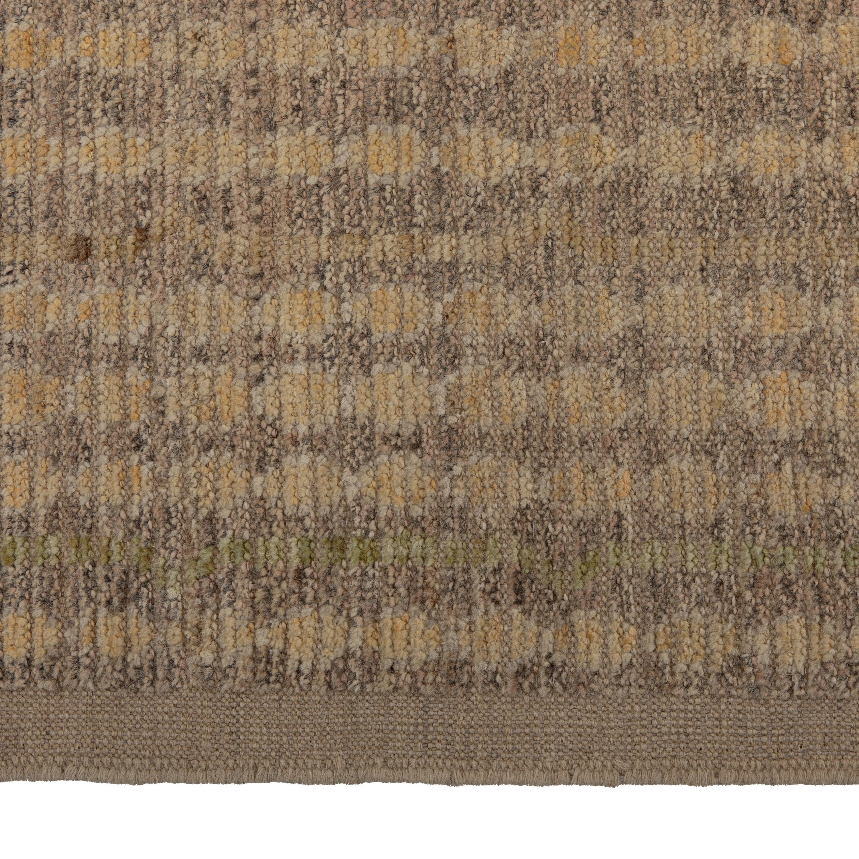 Inspiriert von den natürlichen Farben der Erde und den reinen Materialien bietet die Zameen Collection'S eine breite Palette moderner Motive aus der Mitte des Jahrhunderts in weichen, neutralen Tönen. Die in Zentralasien handgeknüpften
